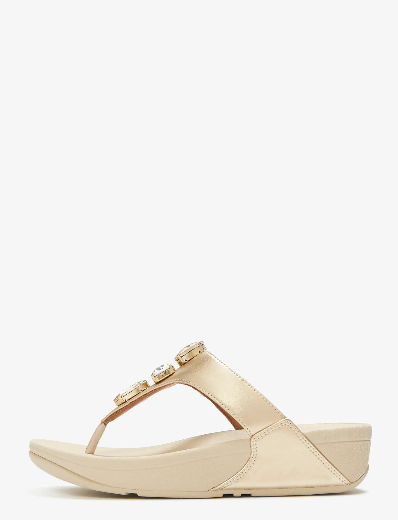 FitFlop - LULU ULTRA-JEWEL METALLIC TOE-POST SANDALS - plateau-sandalen - platino - 1