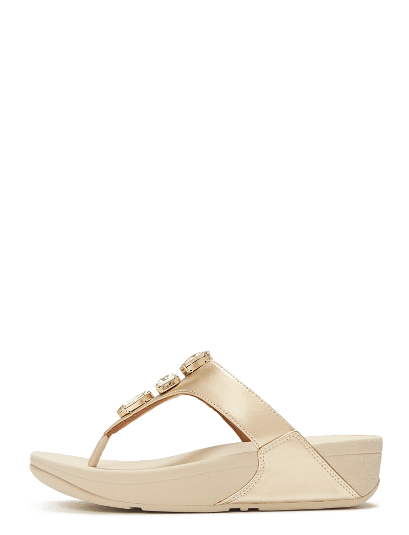 FitFlop - LULU ULTRA-JEWEL METALLIC TOE-POST SANDALS - plateau-sandalen - platino - 1