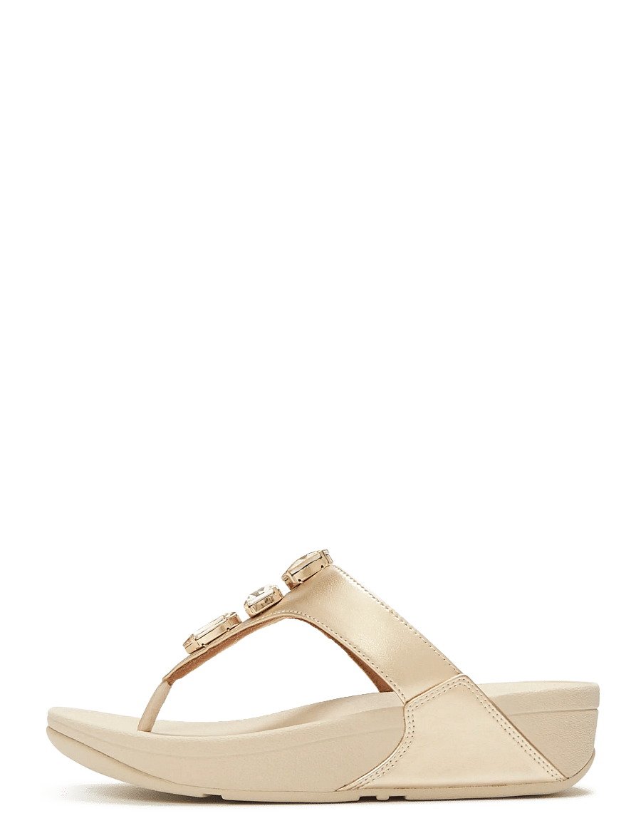 FitFlop - LULU ULTRA-JEWEL METALLIC TOE-POST SANDALS - plateau-sandalen - platino - 1