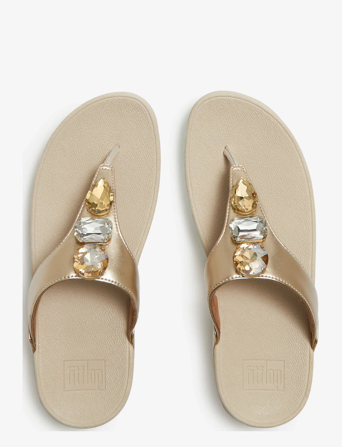 FitFlop - LULU ULTRA-JEWEL METALLIC TOE-POST SANDALS - plateau-sandalen - platino - 2