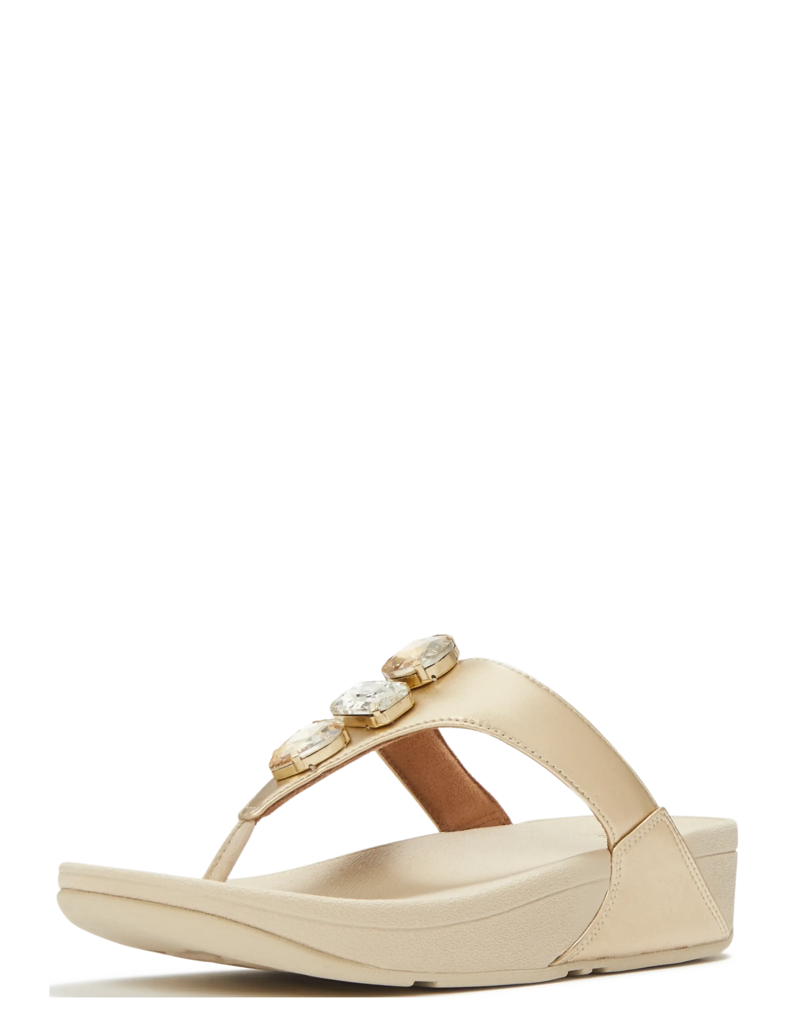 FitFlop - LULU ULTRA-JEWEL METALLIC TOE-POST SANDALS - plateau-sandalen - platino - 3