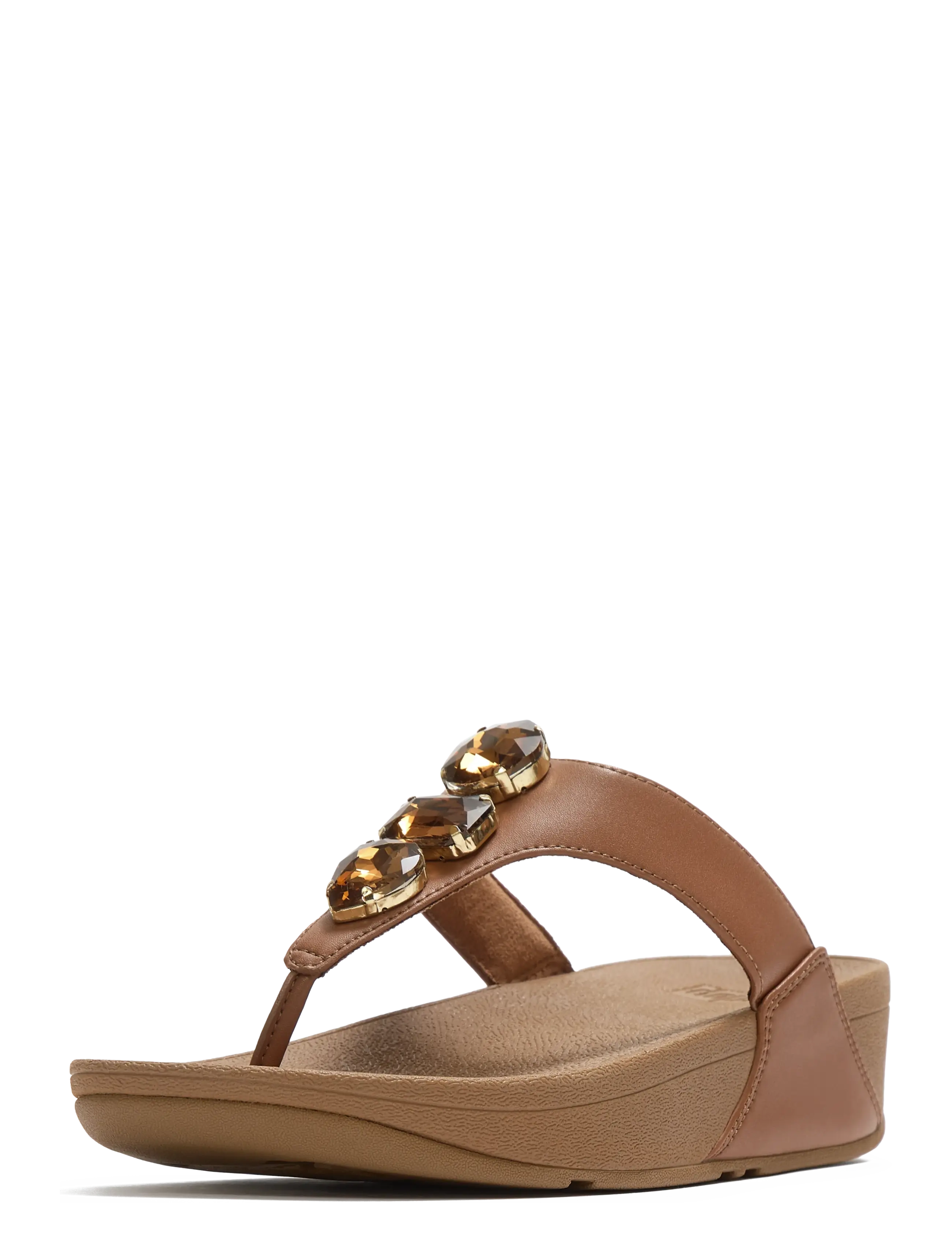 FitFlop LULU ULTRA-JEWEL TOE-POST SANDALS - Sandaler - DEEP TAN / brown