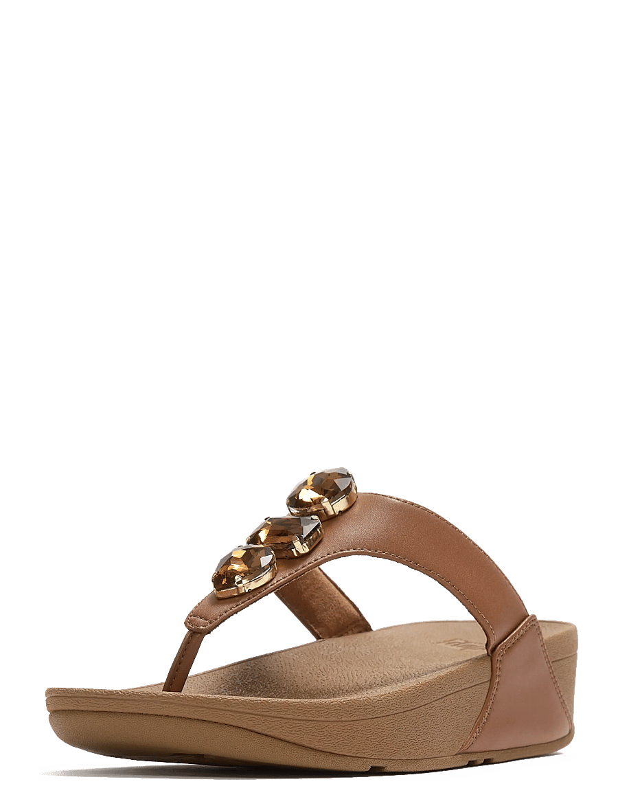 FitFlop - LULU ULTRA-JEWEL TOE-POST SANDALS - sandały na platformie - deep tan - 1