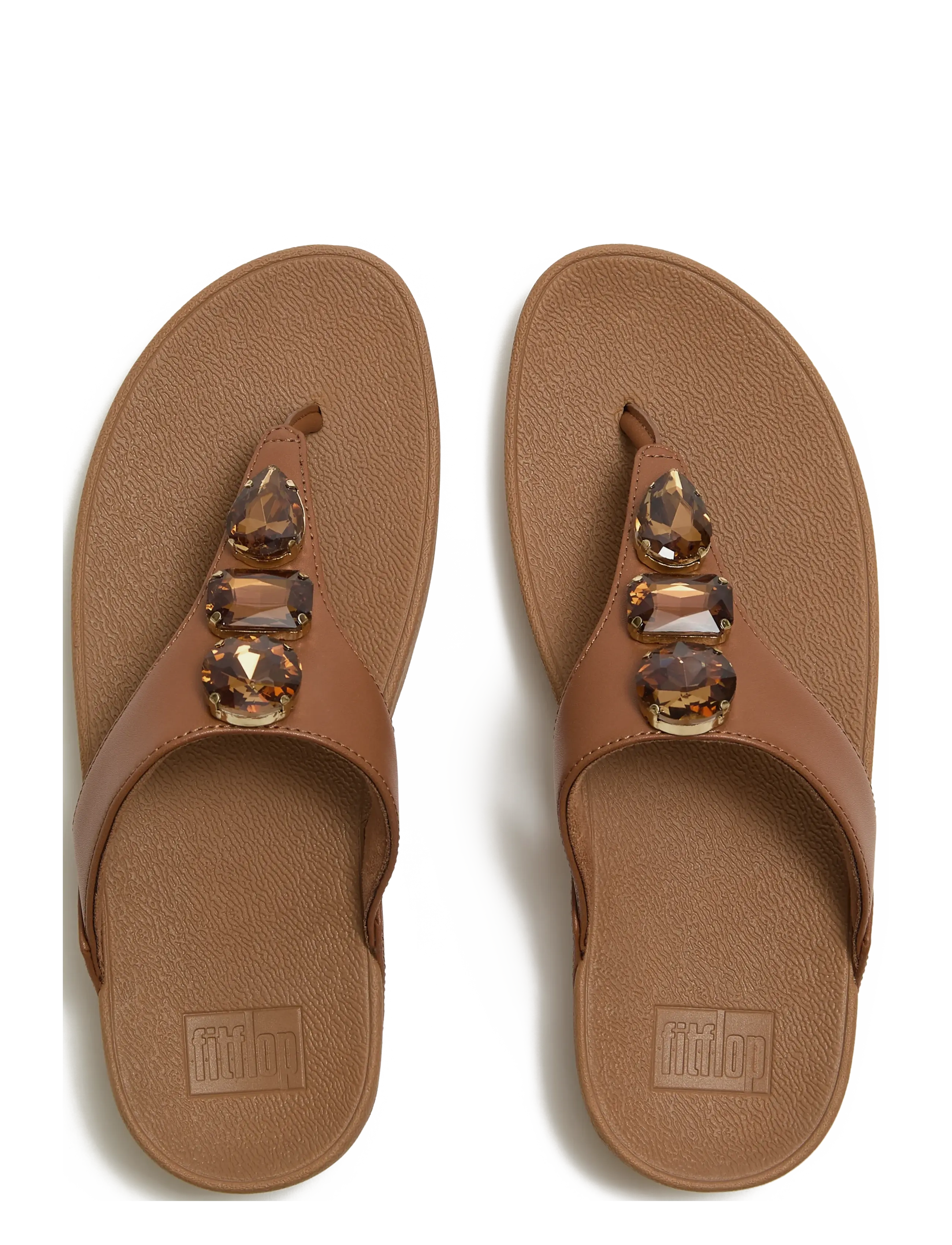 FitFlop - LULU ULTRA-JEWEL TOE-POST SANDALS - sandały na platformie - deep tan - 3