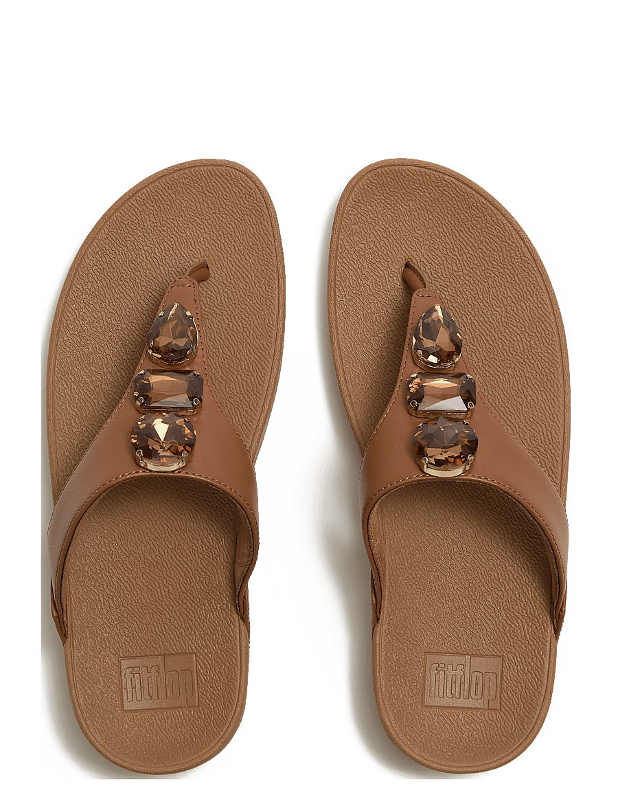 FitFlop - LULU ULTRA-JEWEL TOE-POST SANDALS - sandały na platformie - deep tan - 3