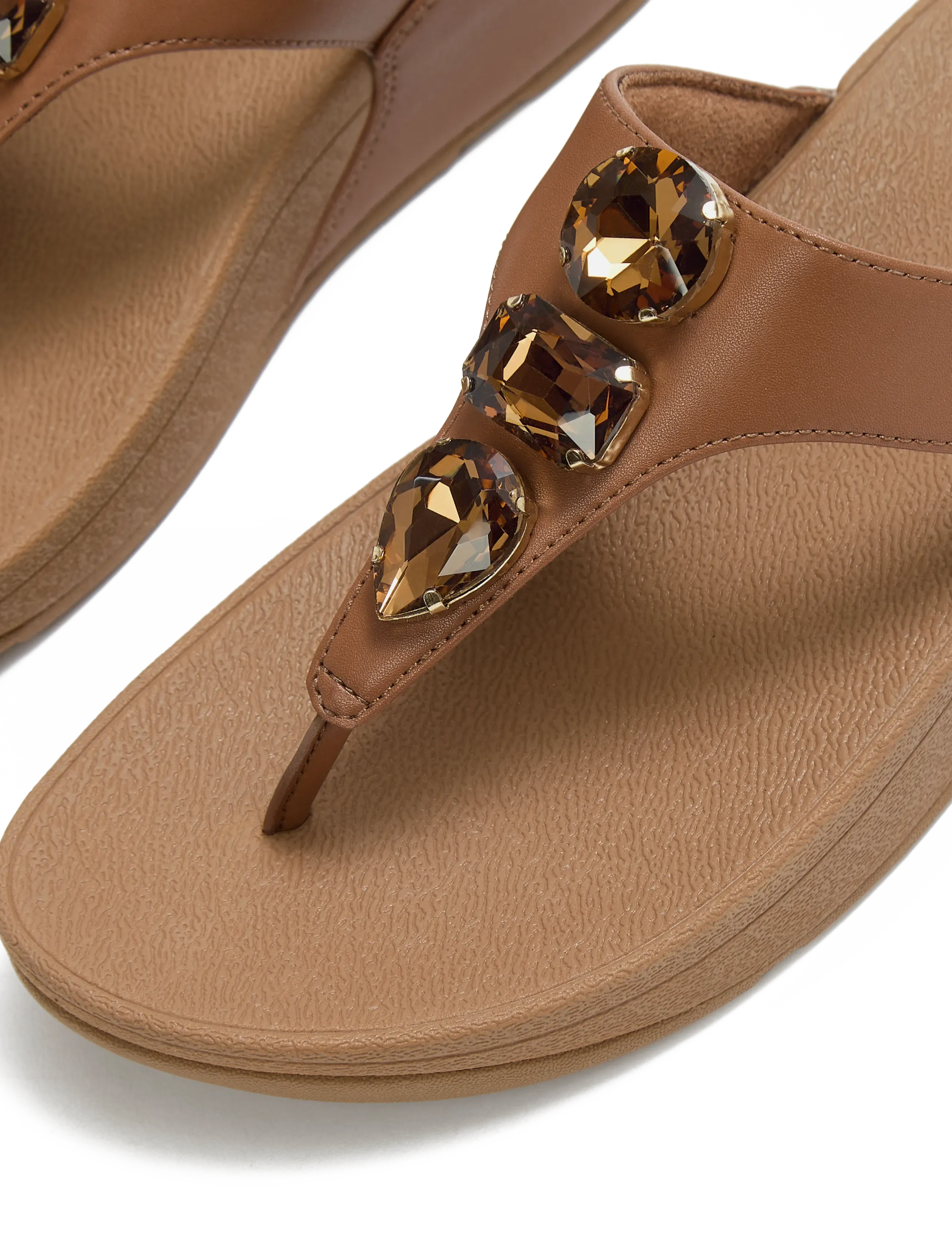 FitFlop - LULU ULTRA-JEWEL TOE-POST SANDALS - sandały na platformie - deep tan - 4
