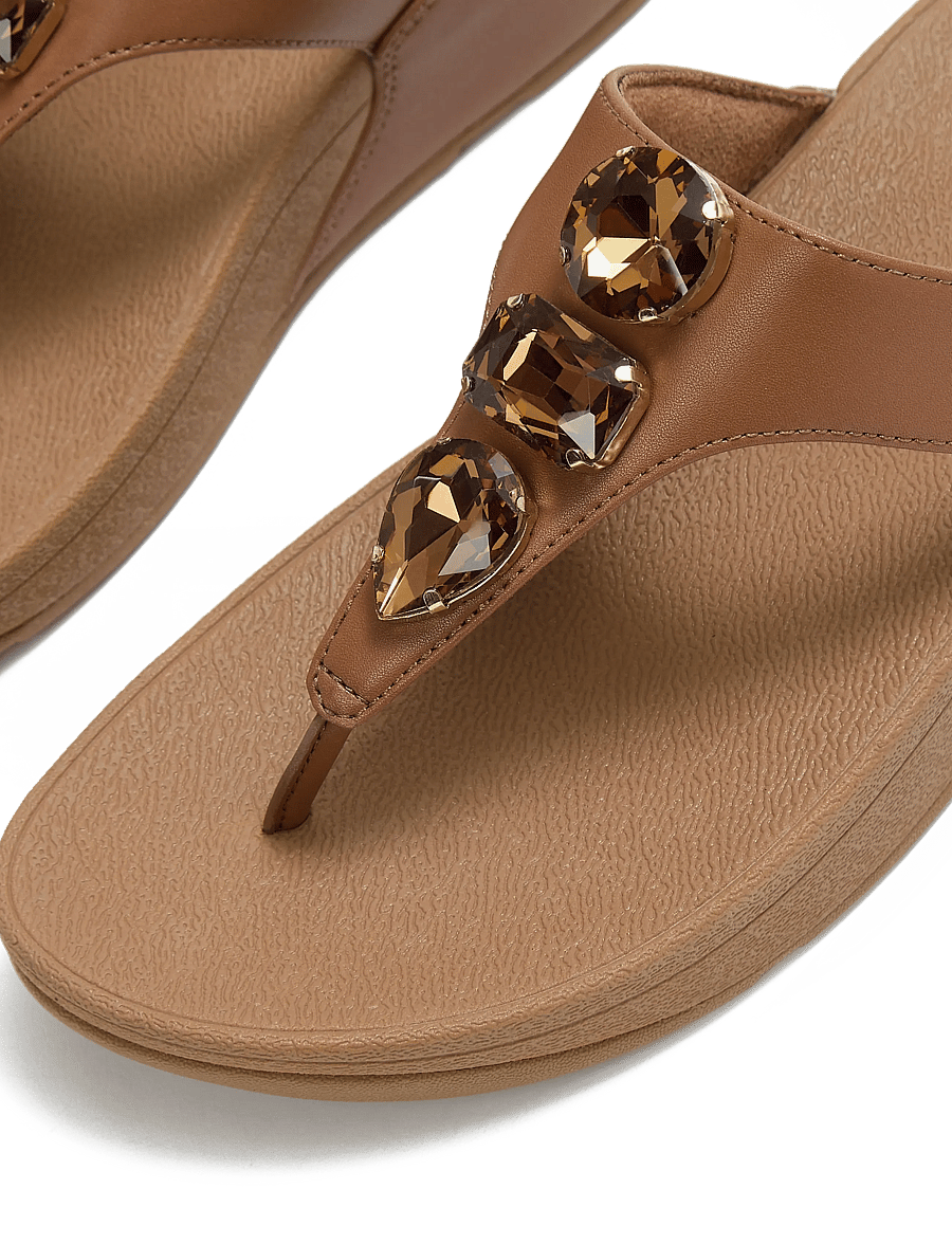 FitFlop - LULU ULTRA-JEWEL TOE-POST SANDALS - sandały na platformie - deep tan - 4