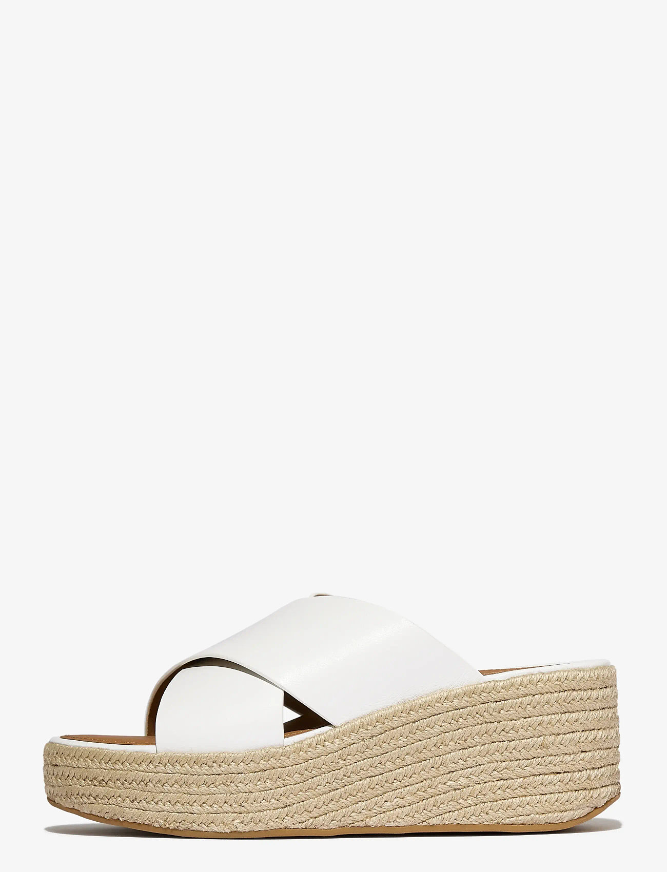 FitFlop - PLATFFORMS ESPADRILLE LEATHER WEDGE CROSS SLIDES - plateau-sandalen - urban white - 1