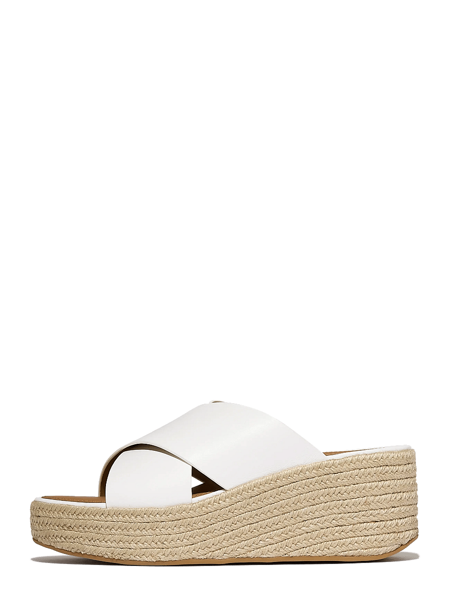 FitFlop - PLATFFORMS ESPADRILLE LEATHER WEDGE CROSS SLIDES - konfirmation - urban white - 1