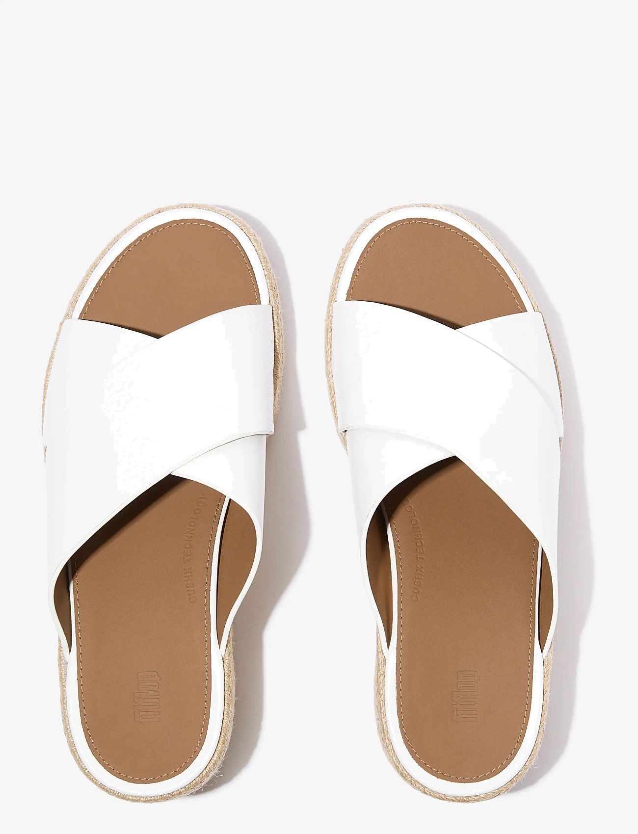 FitFlop - PLATFFORMS ESPADRILLE LEATHER WEDGE CROSS SLIDES - plateau-sandalen - urban white - 2
