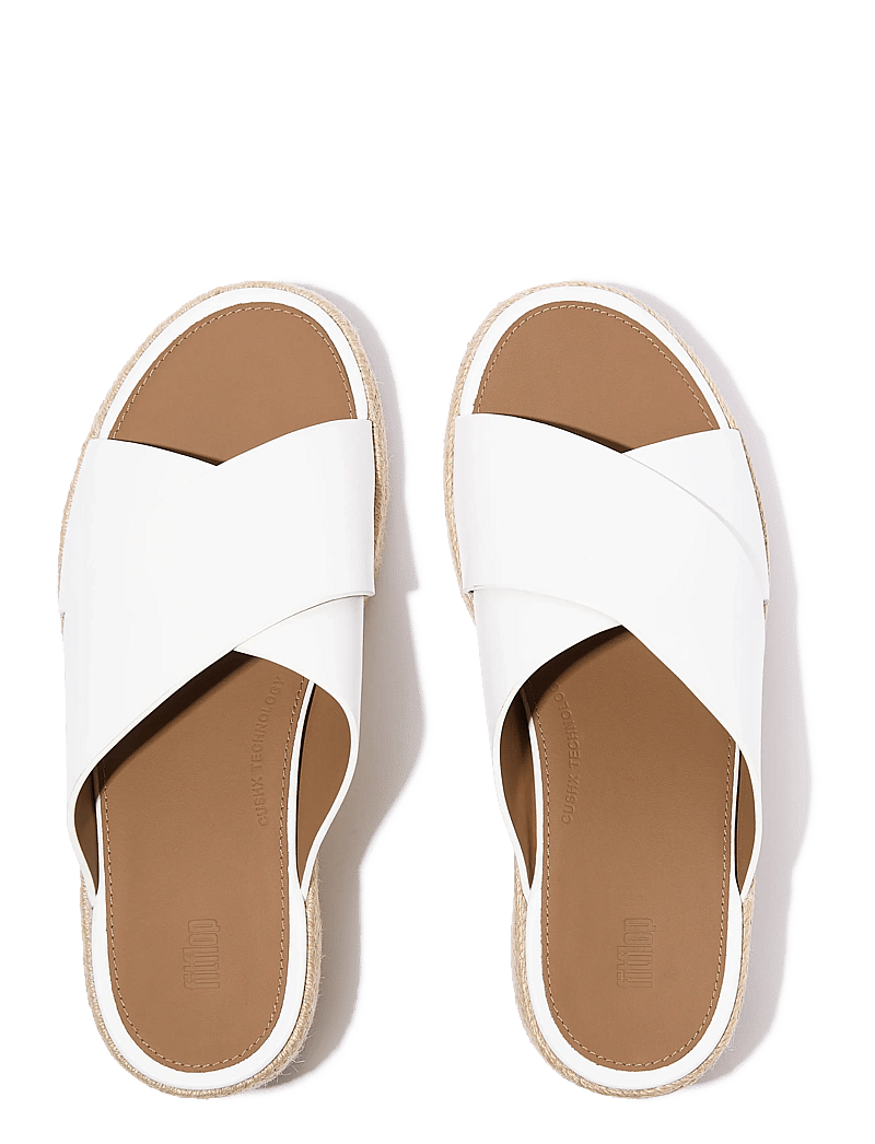 FitFlop - PLATFFORMS ESPADRILLE LEATHER WEDGE CROSS SLIDES - plateau-sandalen - urban white - 2