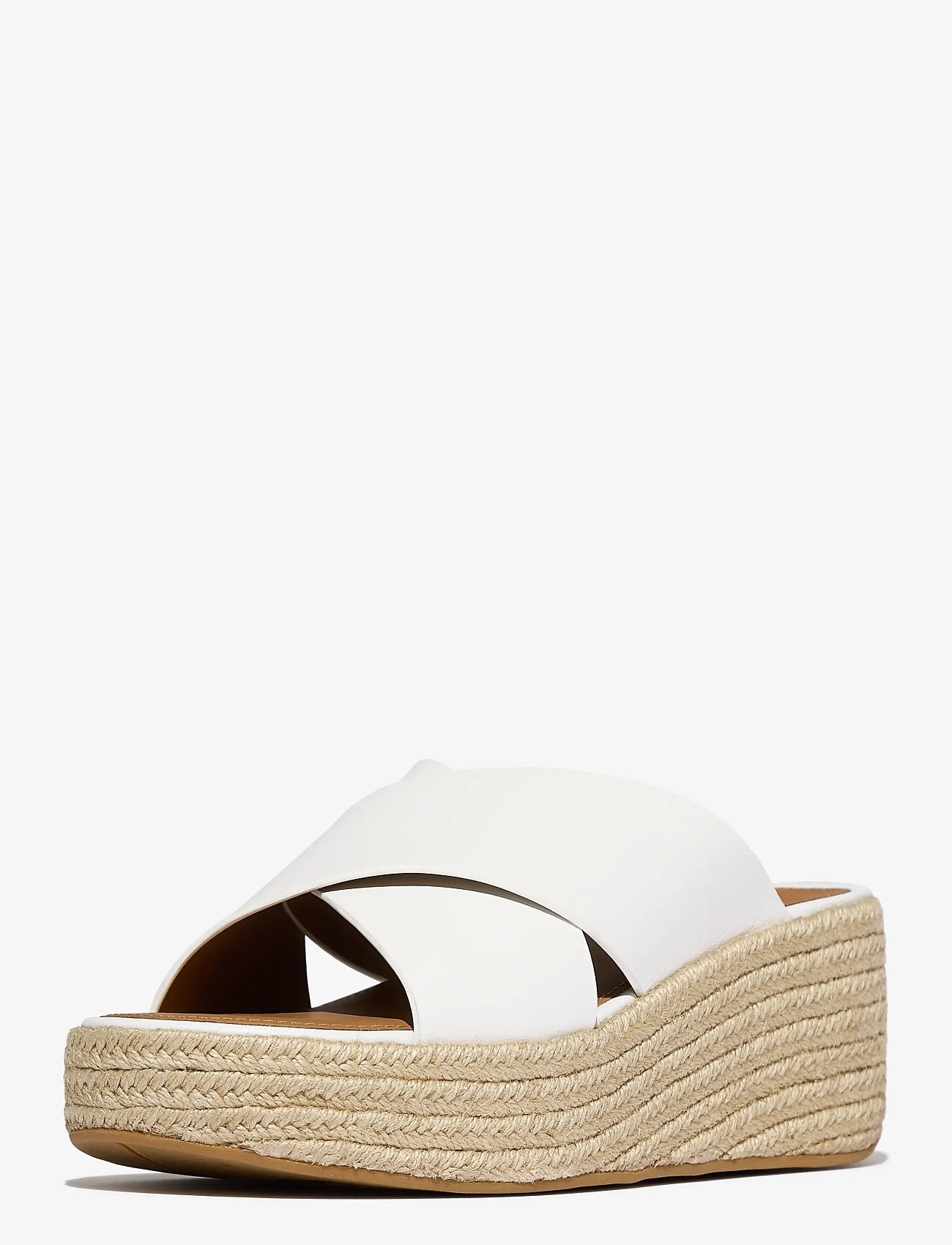 FitFlop - PLATFFORMS ESPADRILLE LEATHER WEDGE CROSS SLIDES - plateau-sandalen - urban white - 3