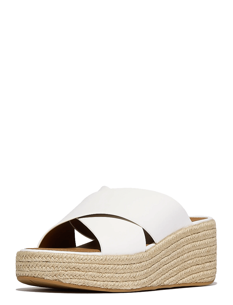 FitFlop - PLATFFORMS ESPADRILLE LEATHER WEDGE CROSS SLIDES - plateau-sandalen - urban white - 3