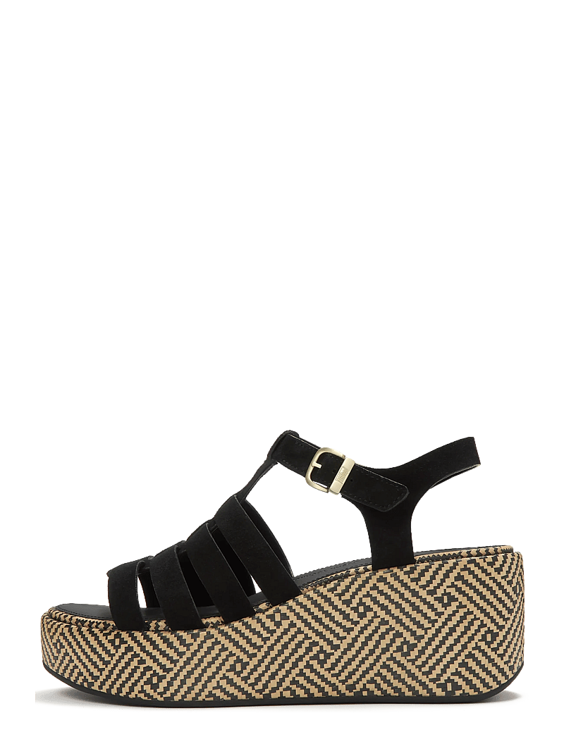 FitFlop - PLATFFORMS GRAPHIC-WEAVE SUEDE FISHERMAN SANDALS - plateau-sandalen - black - 1