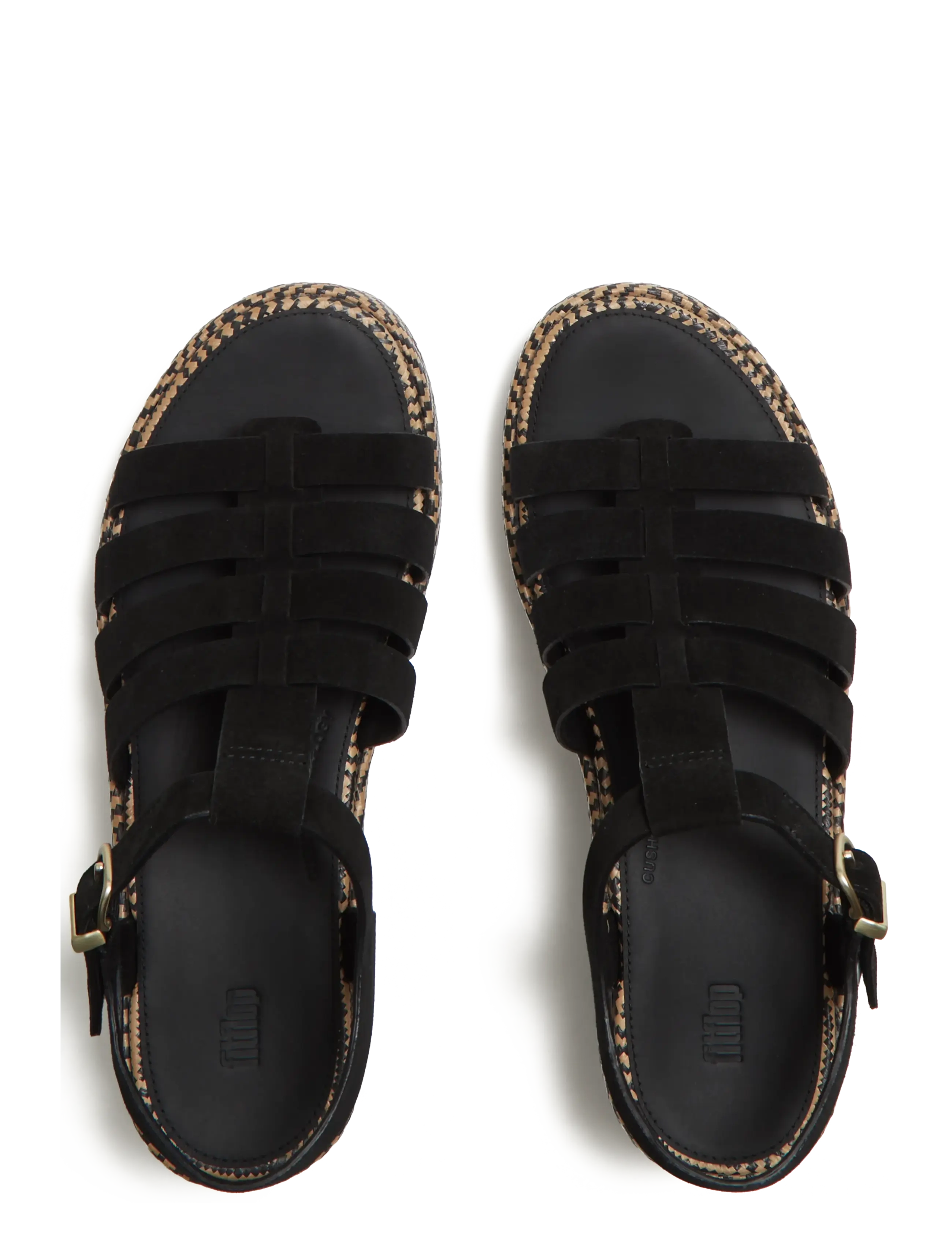 FitFlop - PLATFFORMS GRAPHIC-WEAVE SUEDE FISHERMAN SANDALS - plateau-sandalen - black - 3