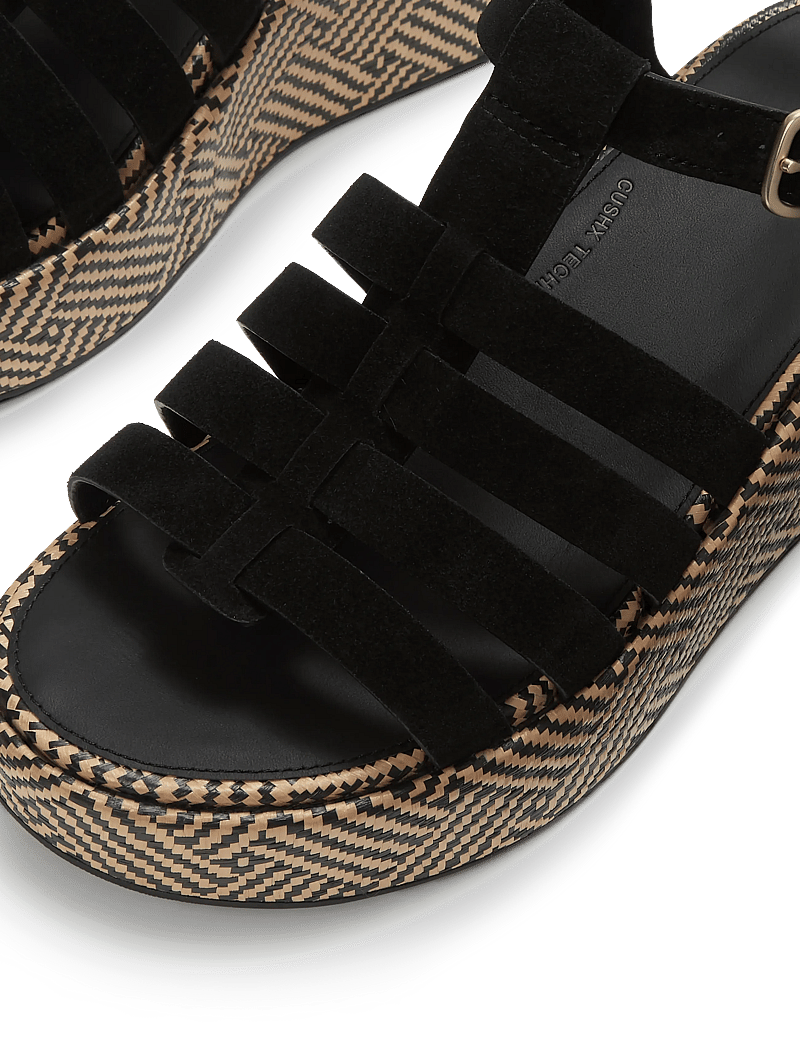 FitFlop - PLATFFORMS GRAPHIC-WEAVE SUEDE FISHERMAN SANDALS - plateau-sandalen - black - 4