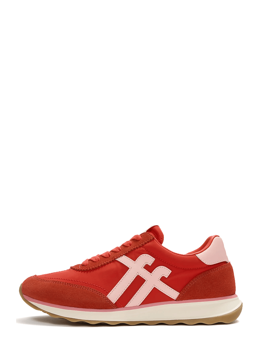 FitFlop - RETRO-Q FF FABRIC/SUEDE SNEAKERS - lave sneakers - cherry tomato/warm pink - 1