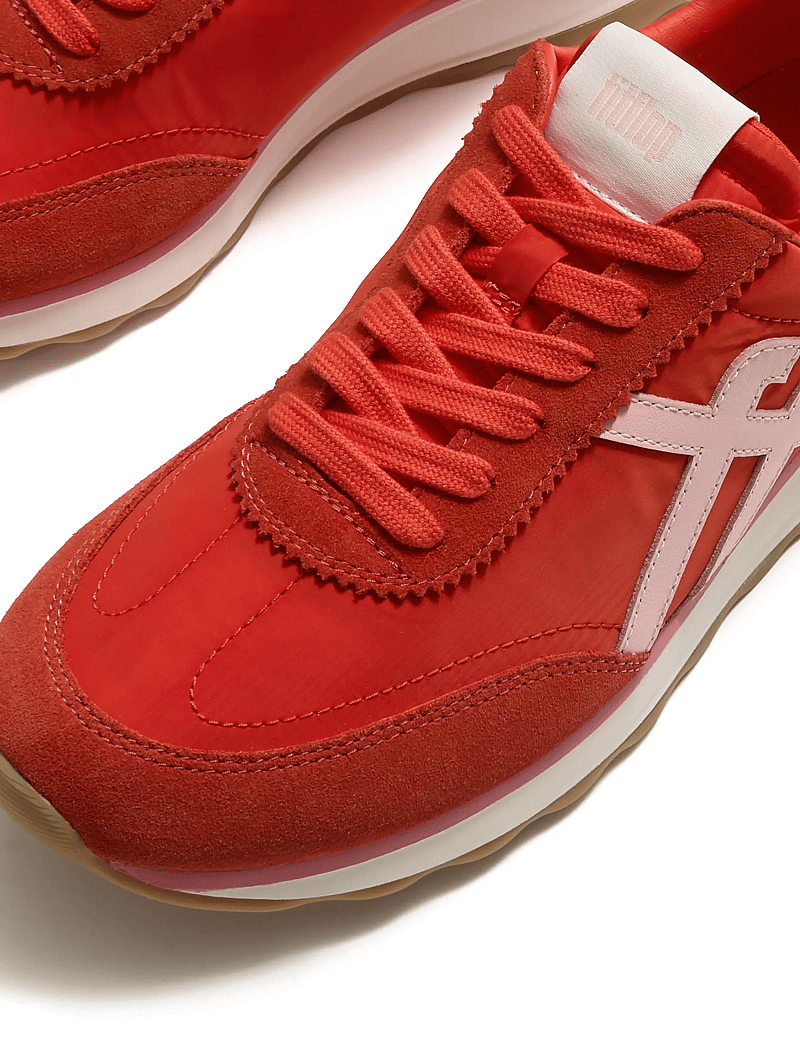 FitFlop - RETRO-Q FF FABRIC/SUEDE SNEAKERS - lave sneakers - cherry tomato/warm pink - 4