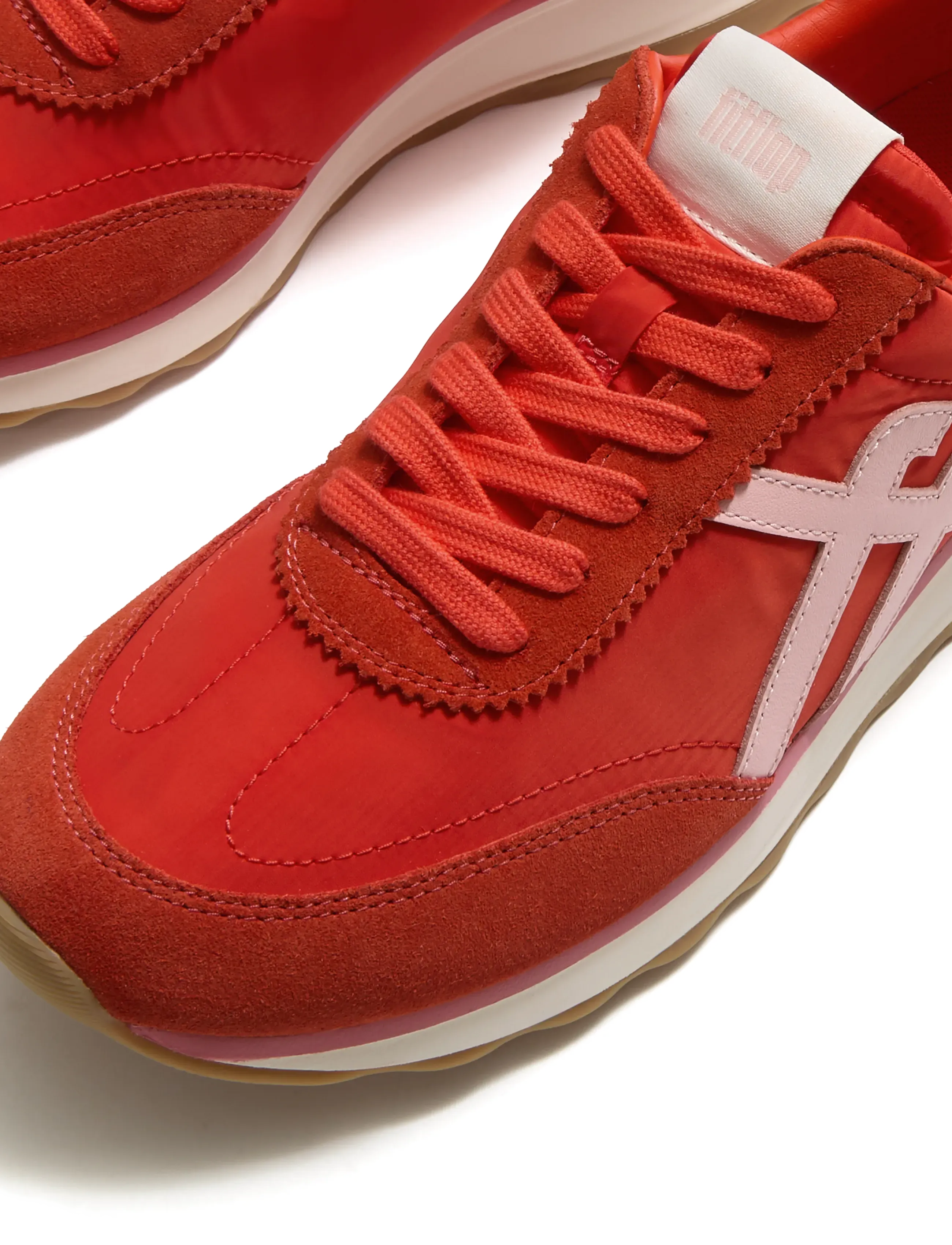 FitFlop - RETRO-Q FF FABRIC/SUEDE SNEAKERS - lave sneakers - cherry tomato/warm pink - 4