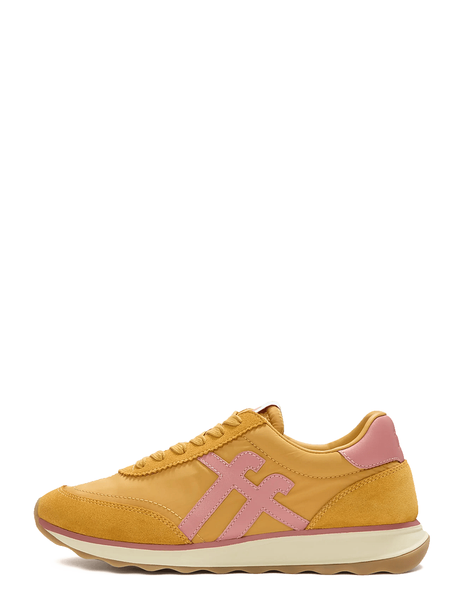 FitFlop - RETRO-Q FF FABRIC/SUEDE SNEAKERS - niedrige sneaker - turmeric/desert blush - 1