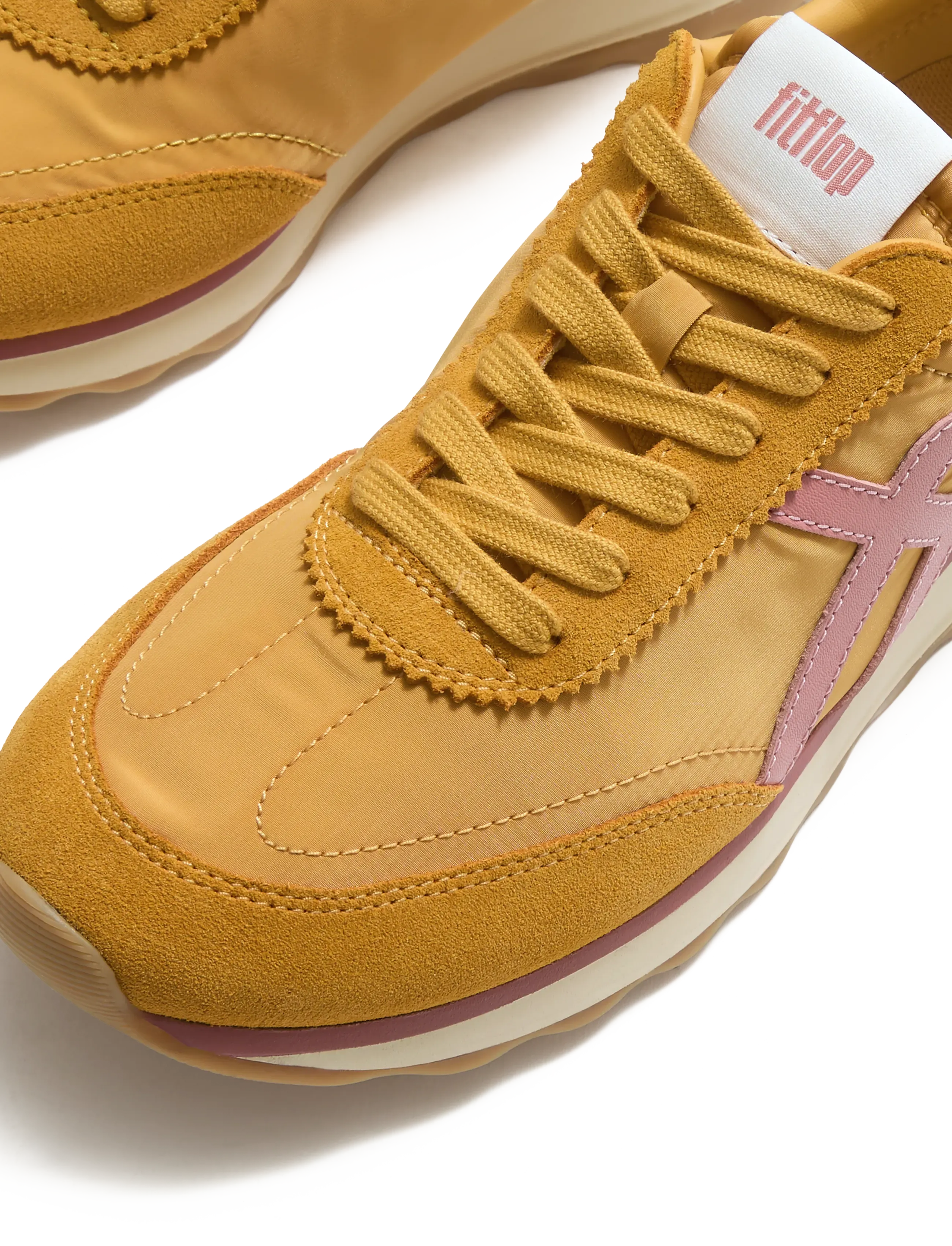 FitFlop - RETRO-Q FF FABRIC/SUEDE SNEAKERS - niedrige sneaker - turmeric/desert blush - 5