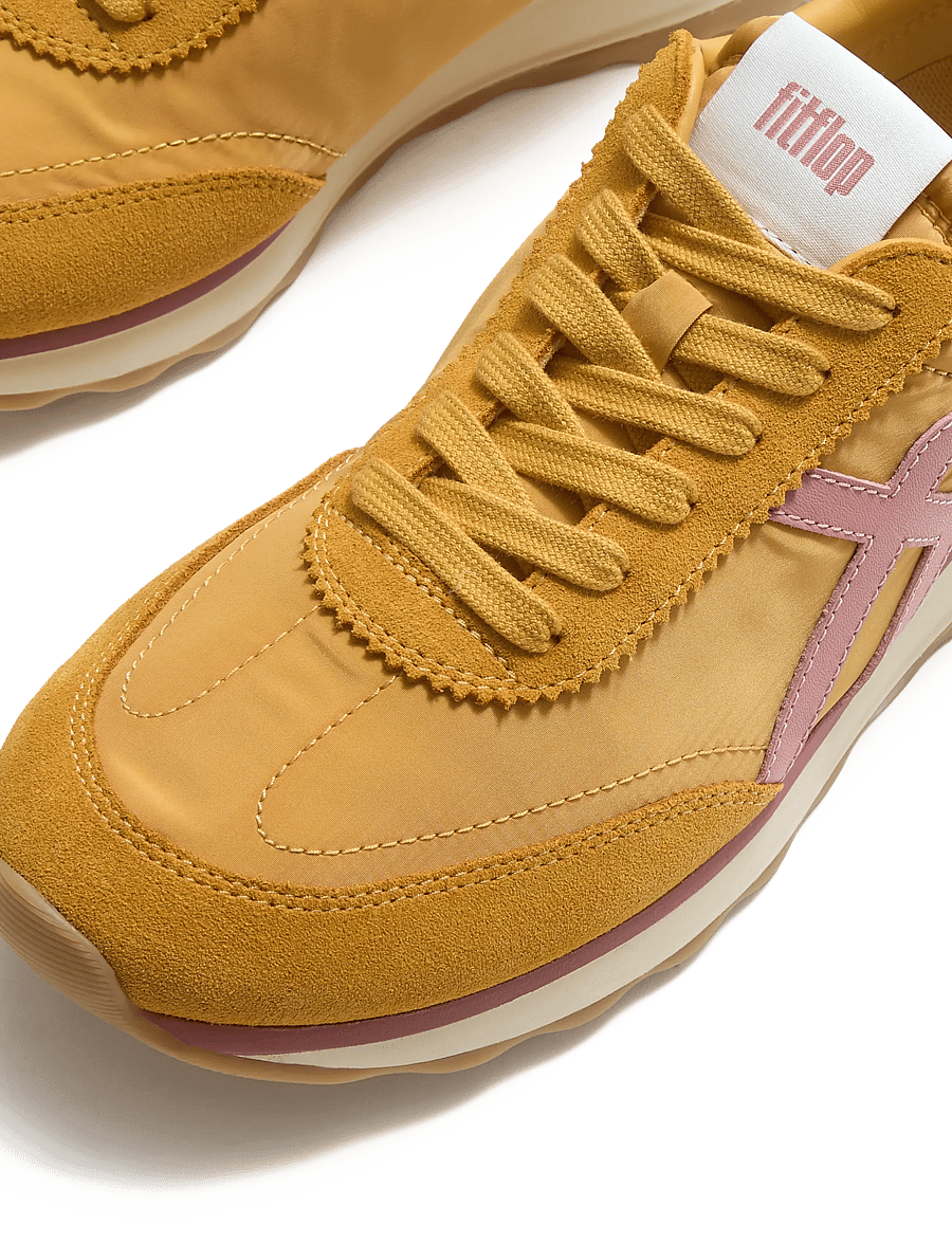 FitFlop - RETRO-Q FF FABRIC/SUEDE SNEAKERS - niedrige sneaker - turmeric/desert blush - 5