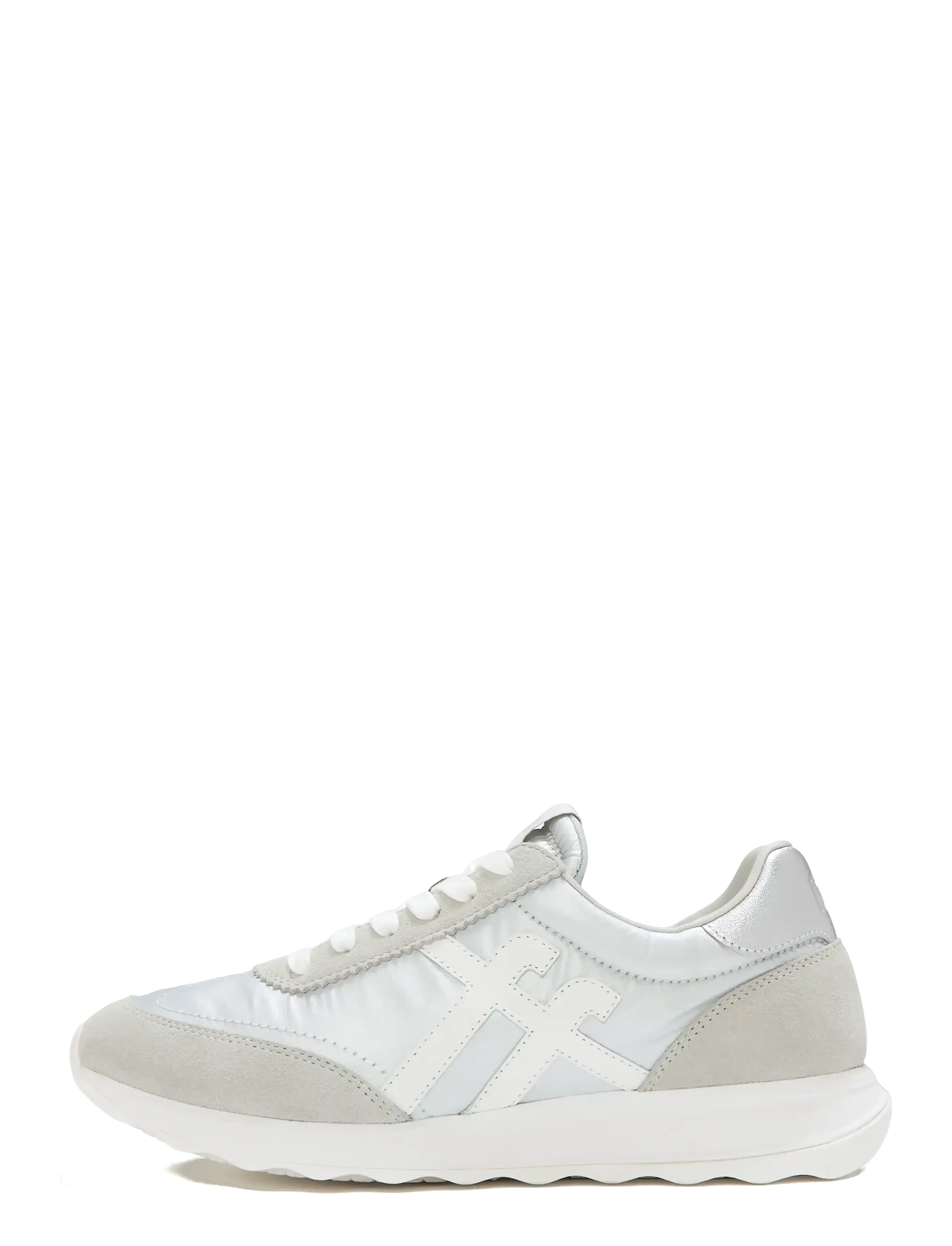 FitFlop RETRO-Q FF METALLIC-FABRIC/SUEDE SNEAKERS - Sko - SILVER/URBAN WHITE / silver