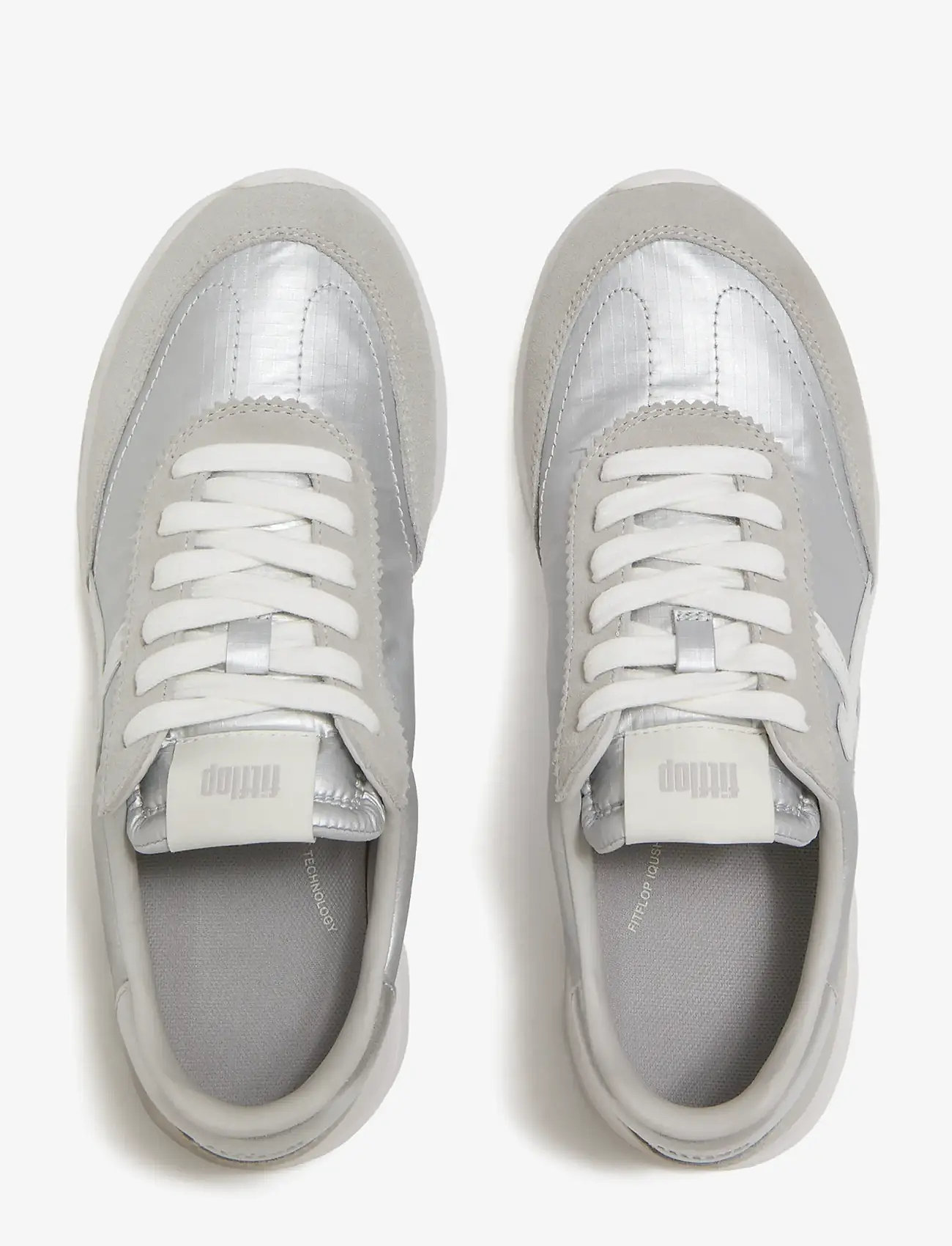 FitFlop - RETRO-Q FF METALLIC-FABRIC/SUEDE SNEAKERS - niedrige sneakers - silver/urban white - 2