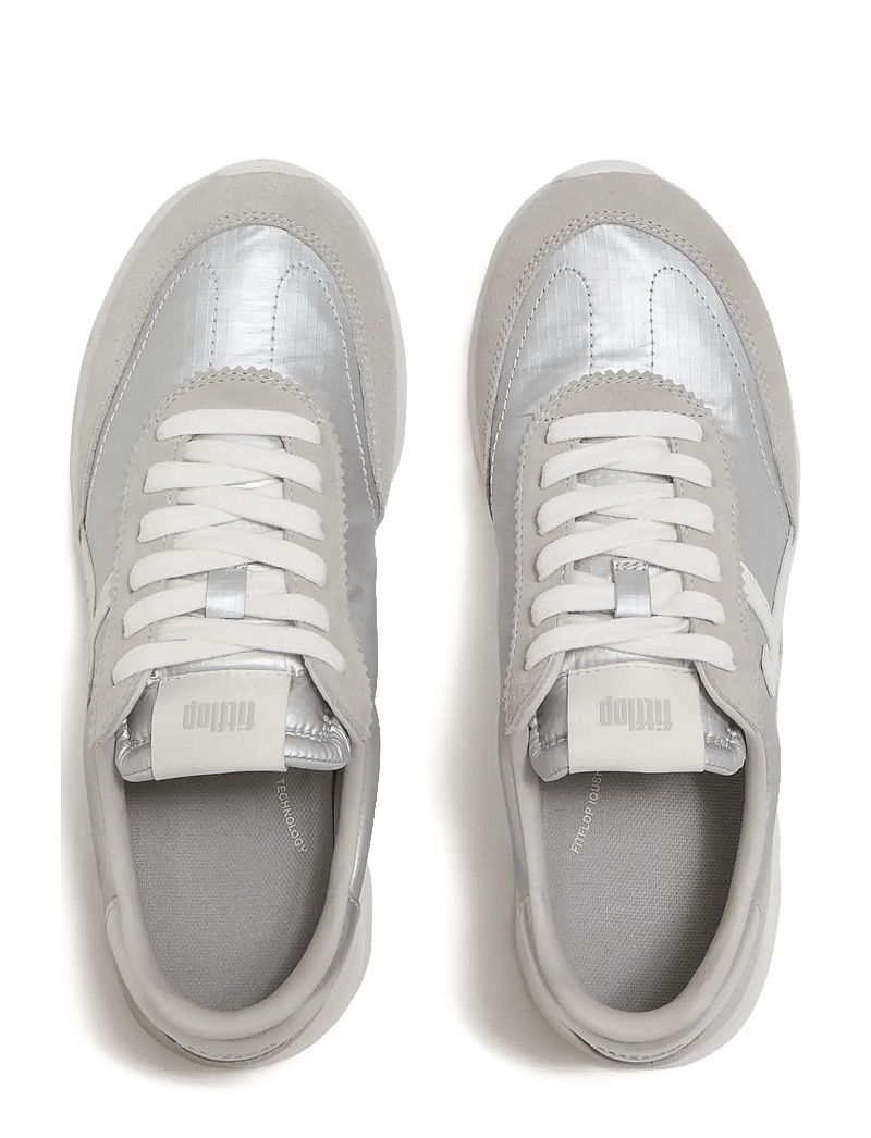 FitFlop - RETRO-Q FF METALLIC-FABRIC/SUEDE SNEAKERS - niedrige sneakers - silver/urban white - 2