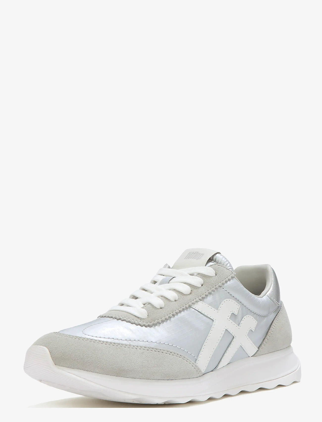 FitFlop - RETRO-Q FF METALLIC-FABRIC/SUEDE SNEAKERS - niedrige sneakers - silver/urban white - 3