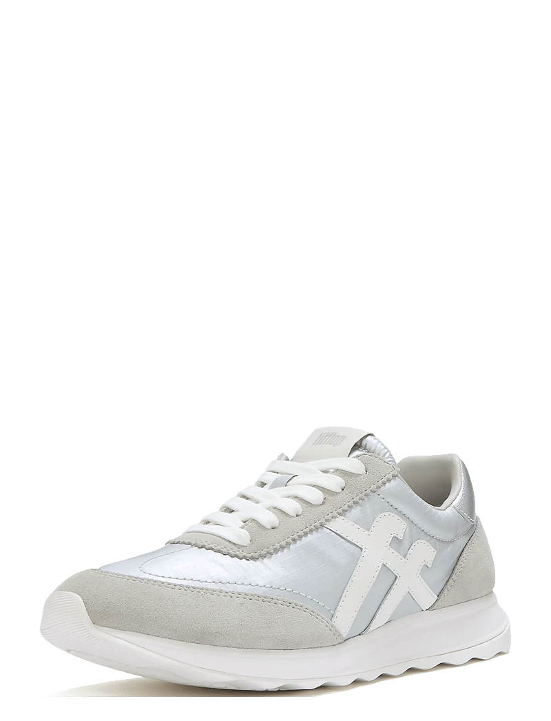 FitFlop - RETRO-Q FF METALLIC-FABRIC/SUEDE SNEAKERS - niedrige sneakers - silver/urban white - 3