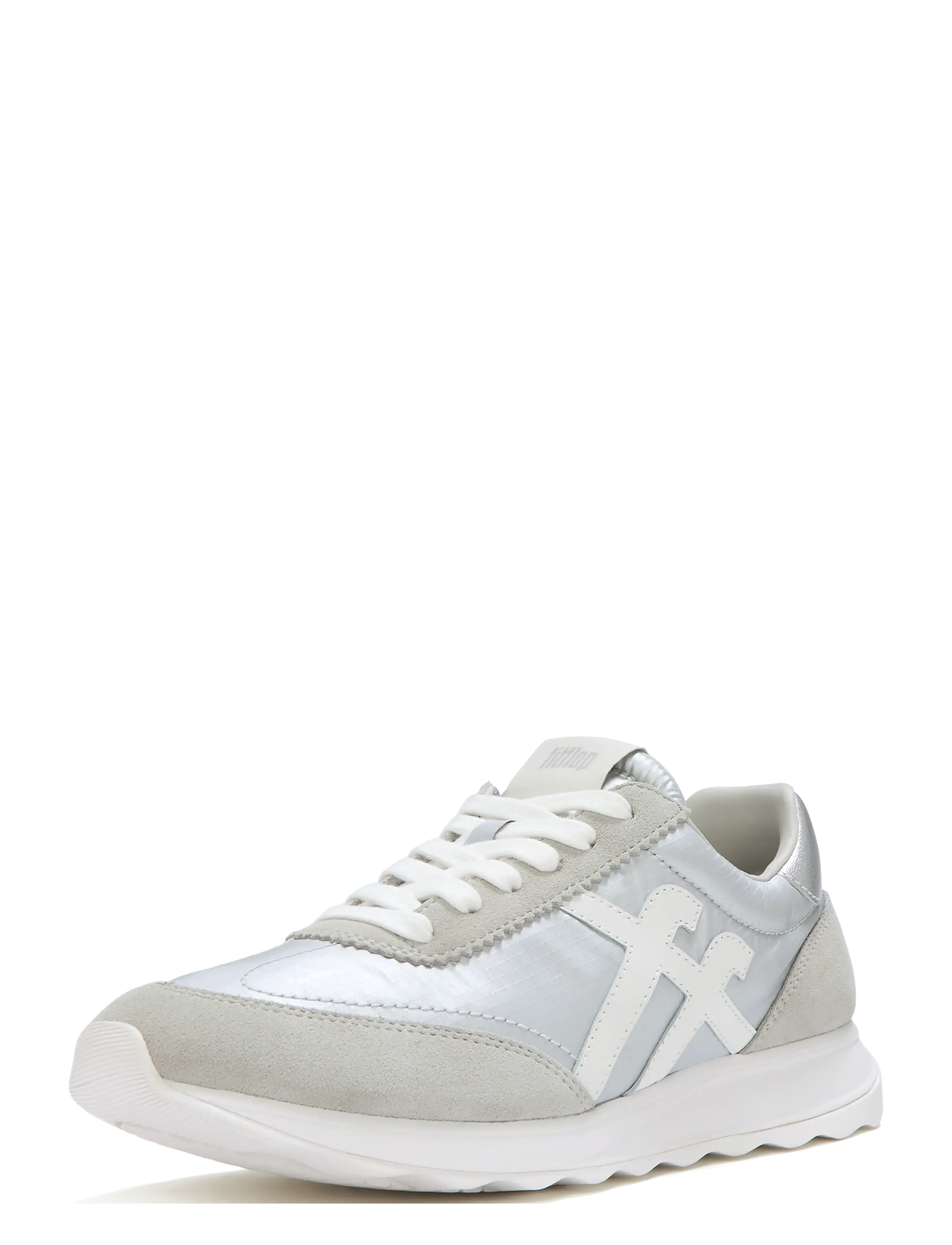 FitFlop - RETRO-Q FF METALLIC-FABRIC/SUEDE SNEAKERS - niedrige sneakers - silver/urban white - 3