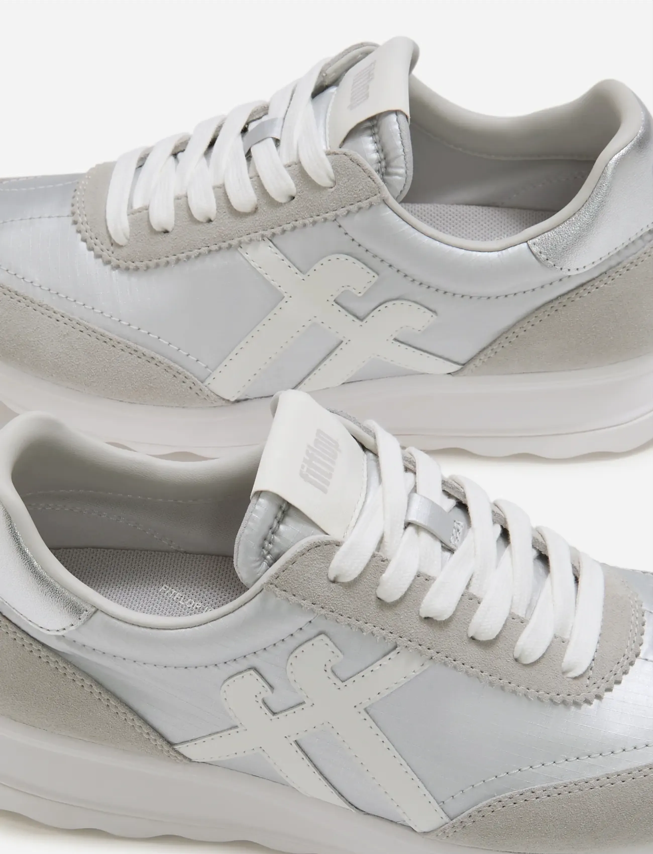 FitFlop - RETRO-Q FF METALLIC-FABRIC/SUEDE SNEAKERS - niedrige sneakers - silver/urban white - 4