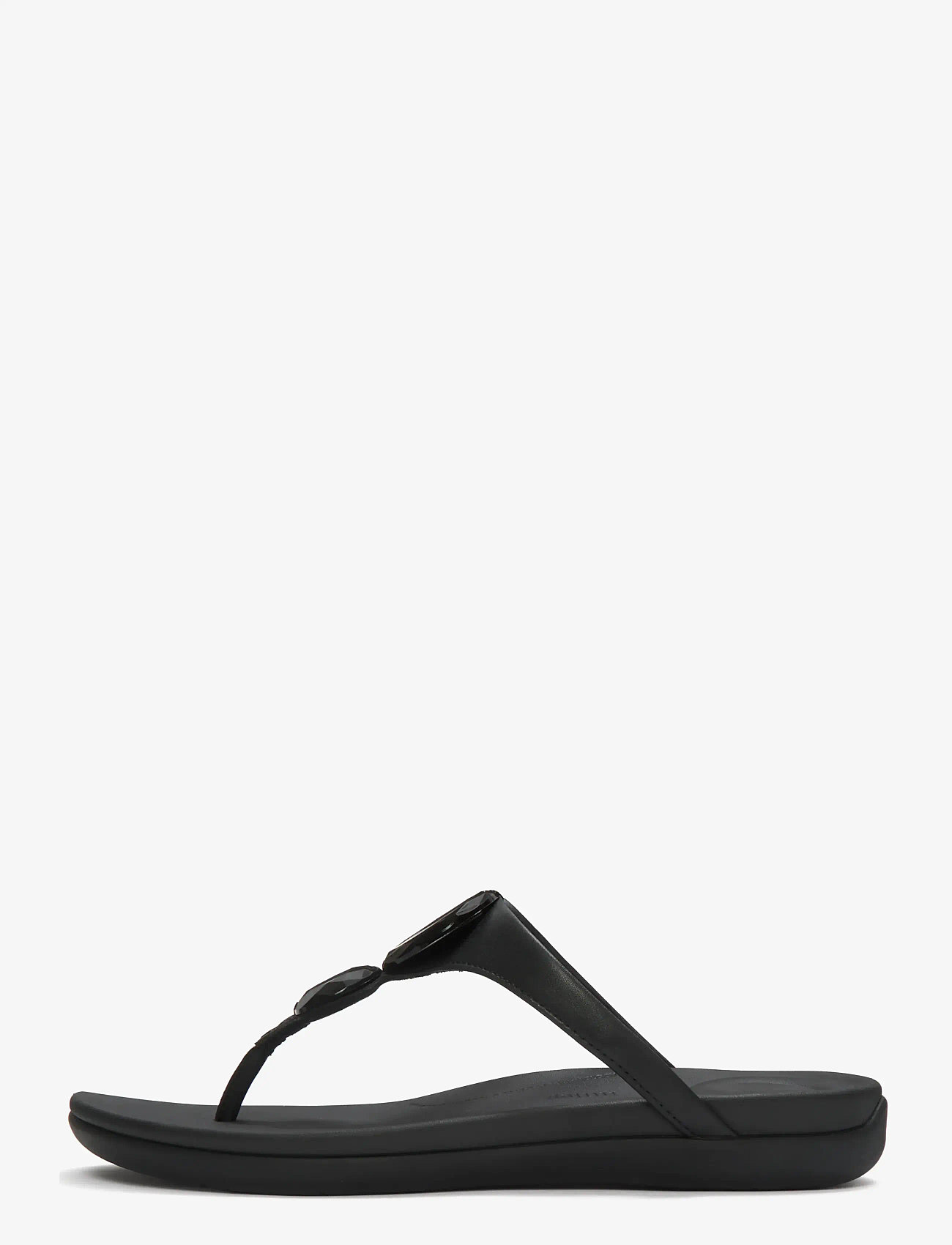 FitFlop - SOLAY GLOSSY-DISC TOE-POST SANDALS - flade sandaler - black - 1