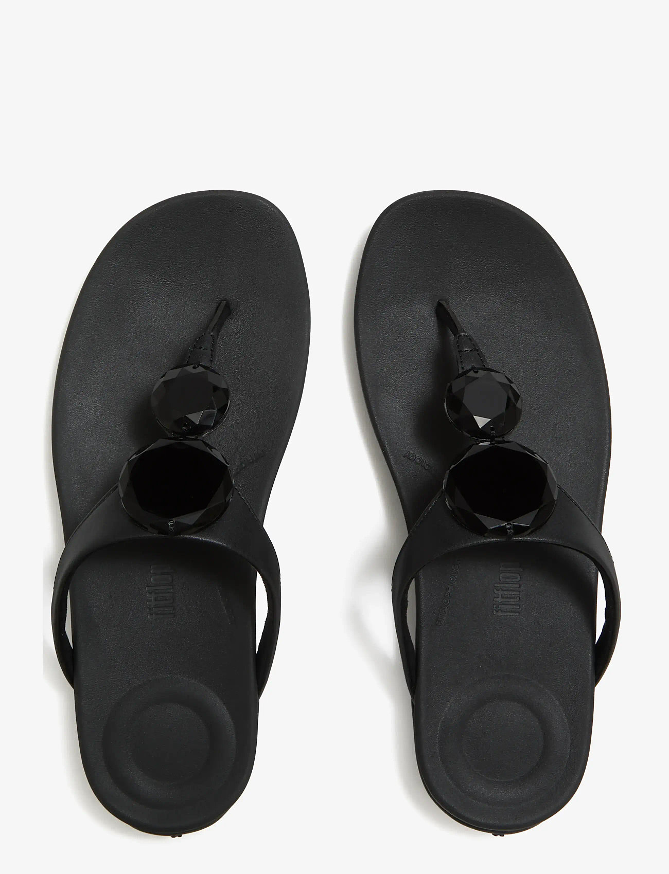 FitFlop - SOLAY GLOSSY-DISC TOE-POST SANDALS - flade sandaler - black - 2