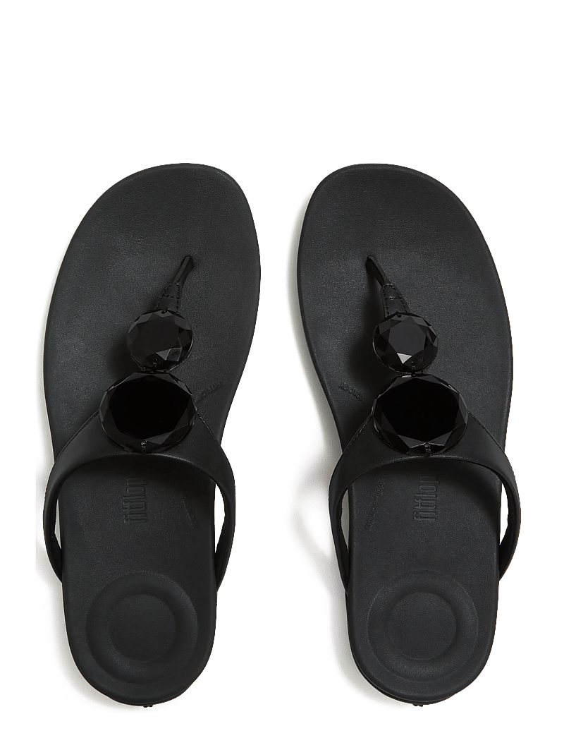 FitFlop - SOLAY GLOSSY-DISC TOE-POST SANDALS - flade sandaler - black - 2