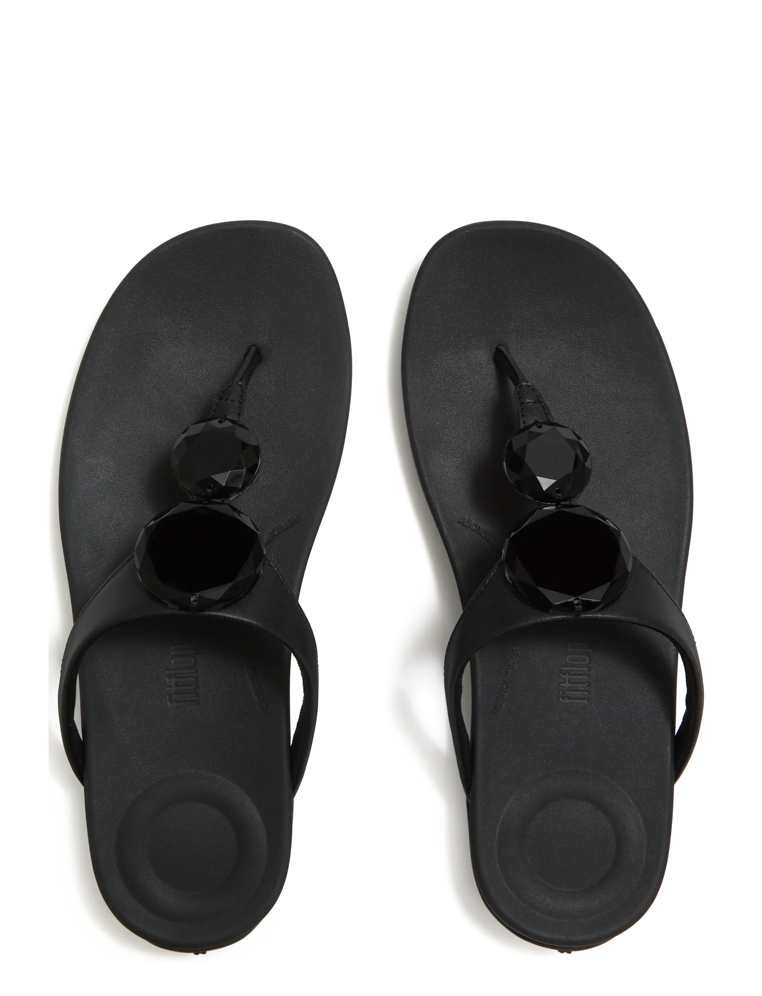 FitFlop - SOLAY GLOSSY-DISC TOE-POST SANDALS - matalat sandaalit - black - 2