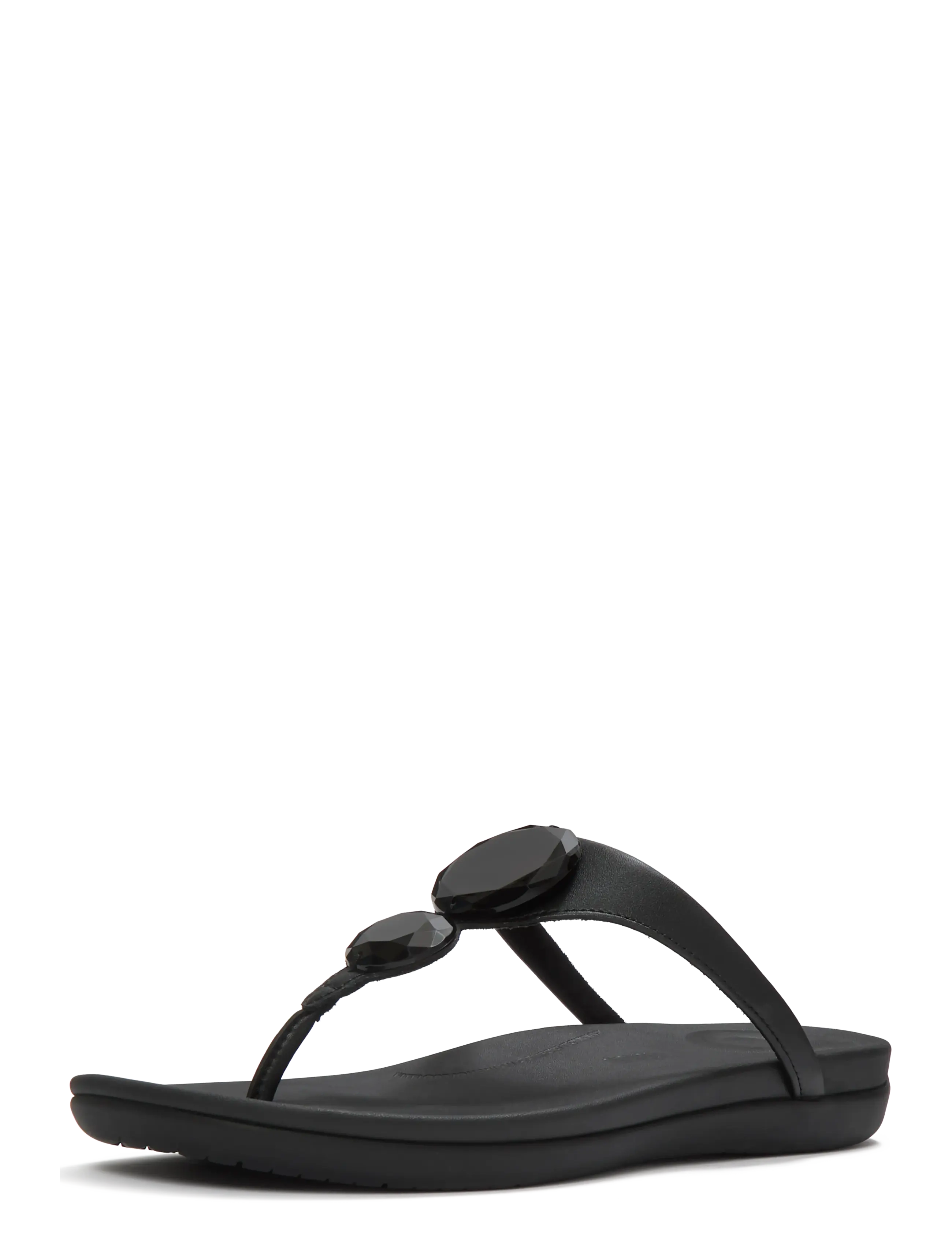 FitFlop - SOLAY GLOSSY-DISC TOE-POST SANDALS - matalat sandaalit - black - 3