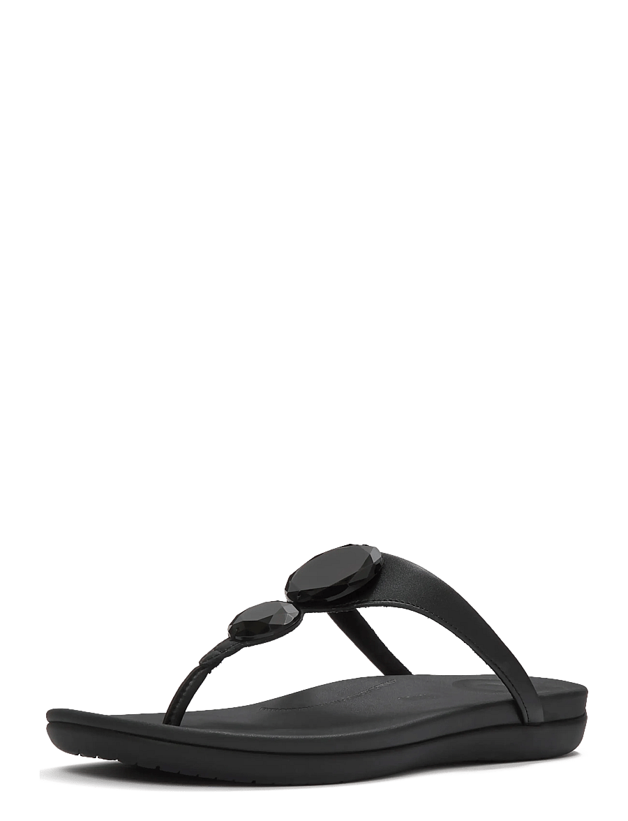 FitFlop - SOLAY GLOSSY-DISC TOE-POST SANDALS - flache sandalen - black - 3