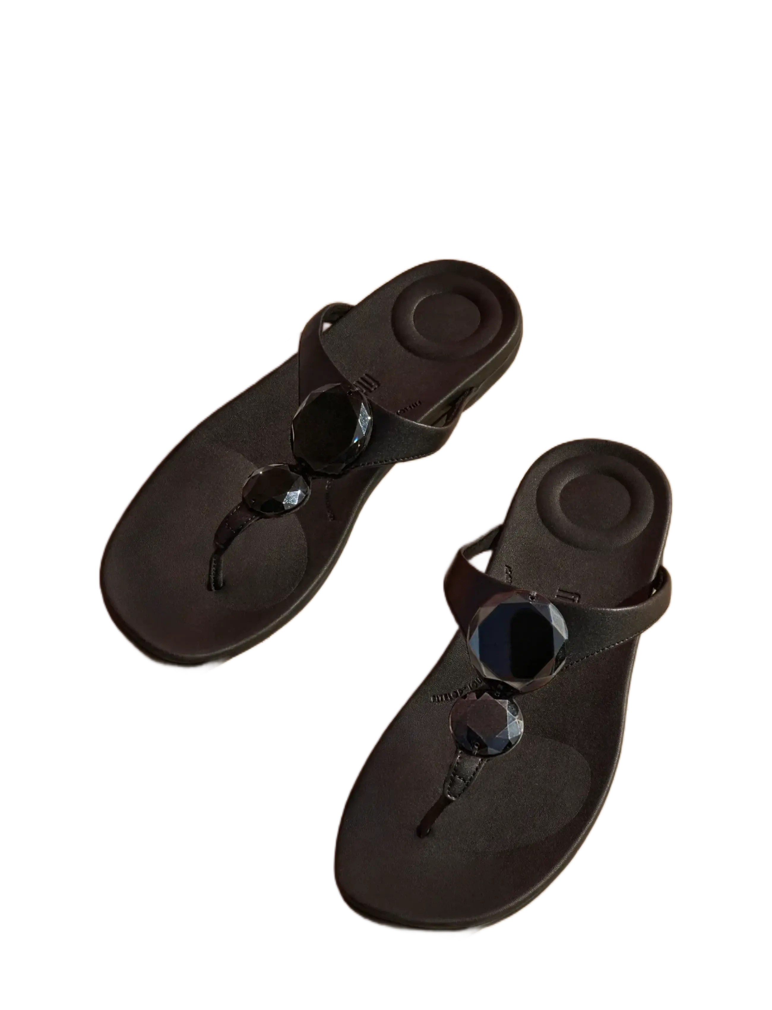 FitFlop - SOLAY GLOSSY-DISC TOE-POST SANDALS - matalat sandaalit - black - 4