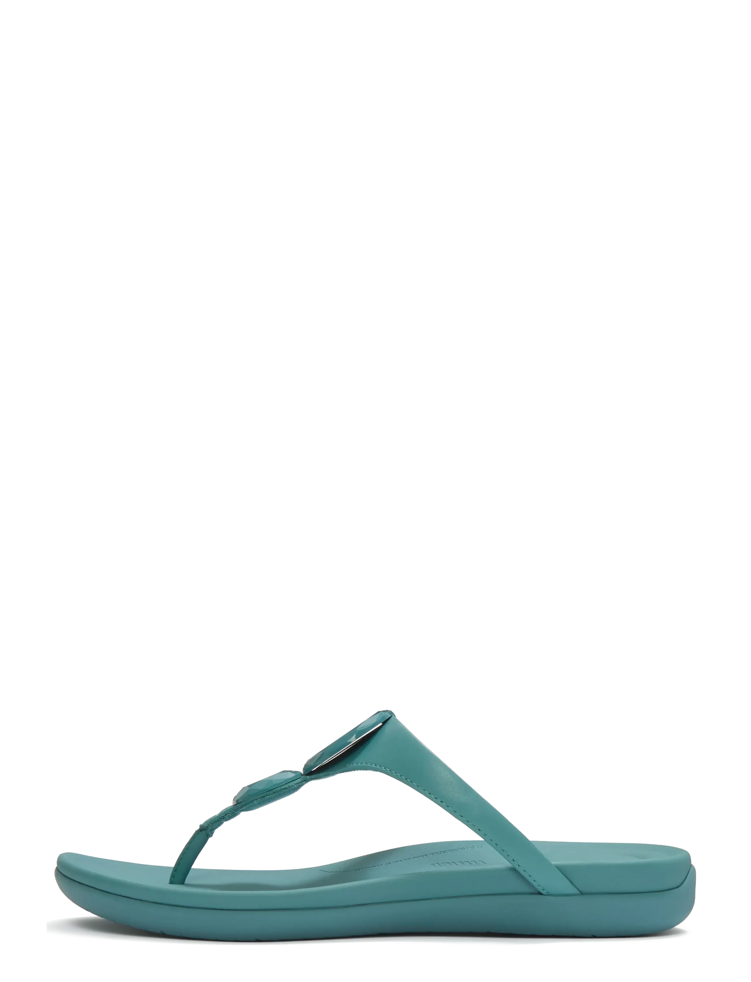 FITFLOP Solay Glossy-Disc Toe-Post Sandalen Grün - 42 - Damen