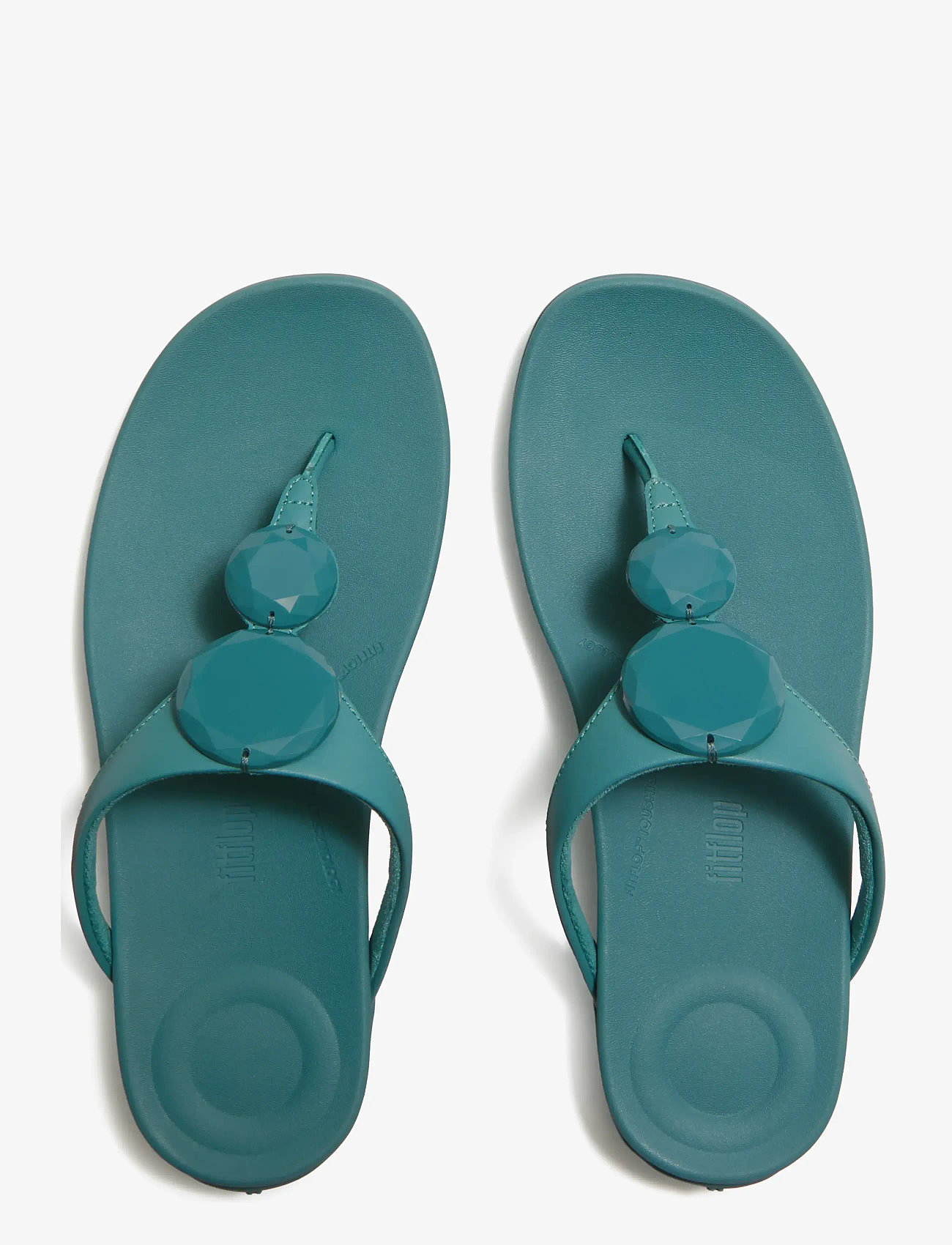 FitFlop - SOLAY GLOSSY-DISC TOE-POST SANDALS - flade sandaler - teal - 2