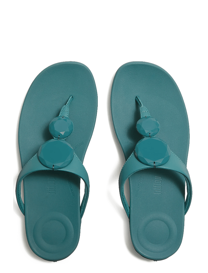 FitFlop - SOLAY GLOSSY-DISC TOE-POST SANDALS - flade sandaler - teal - 2