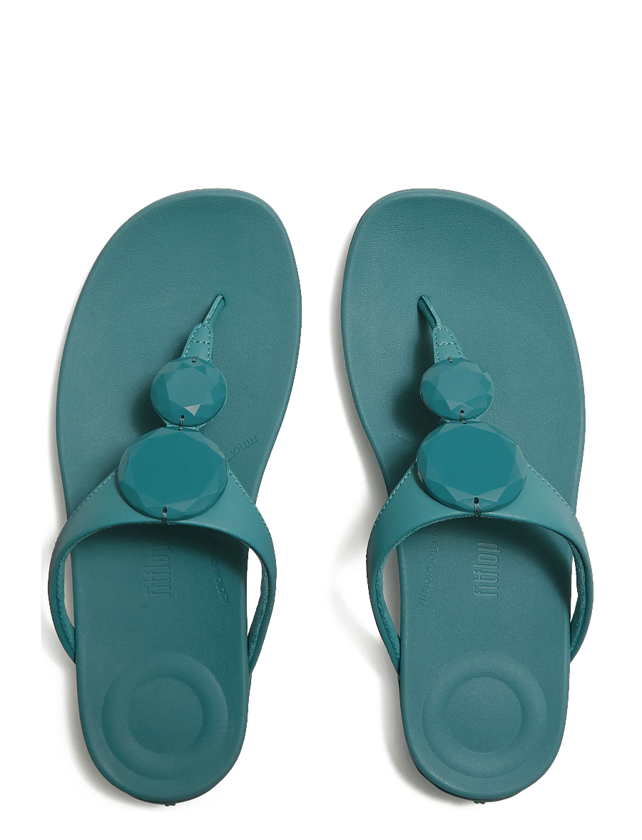 FitFlop - SOLAY GLOSSY-DISC TOE-POST SANDALS - flache sandalen - teal - 2