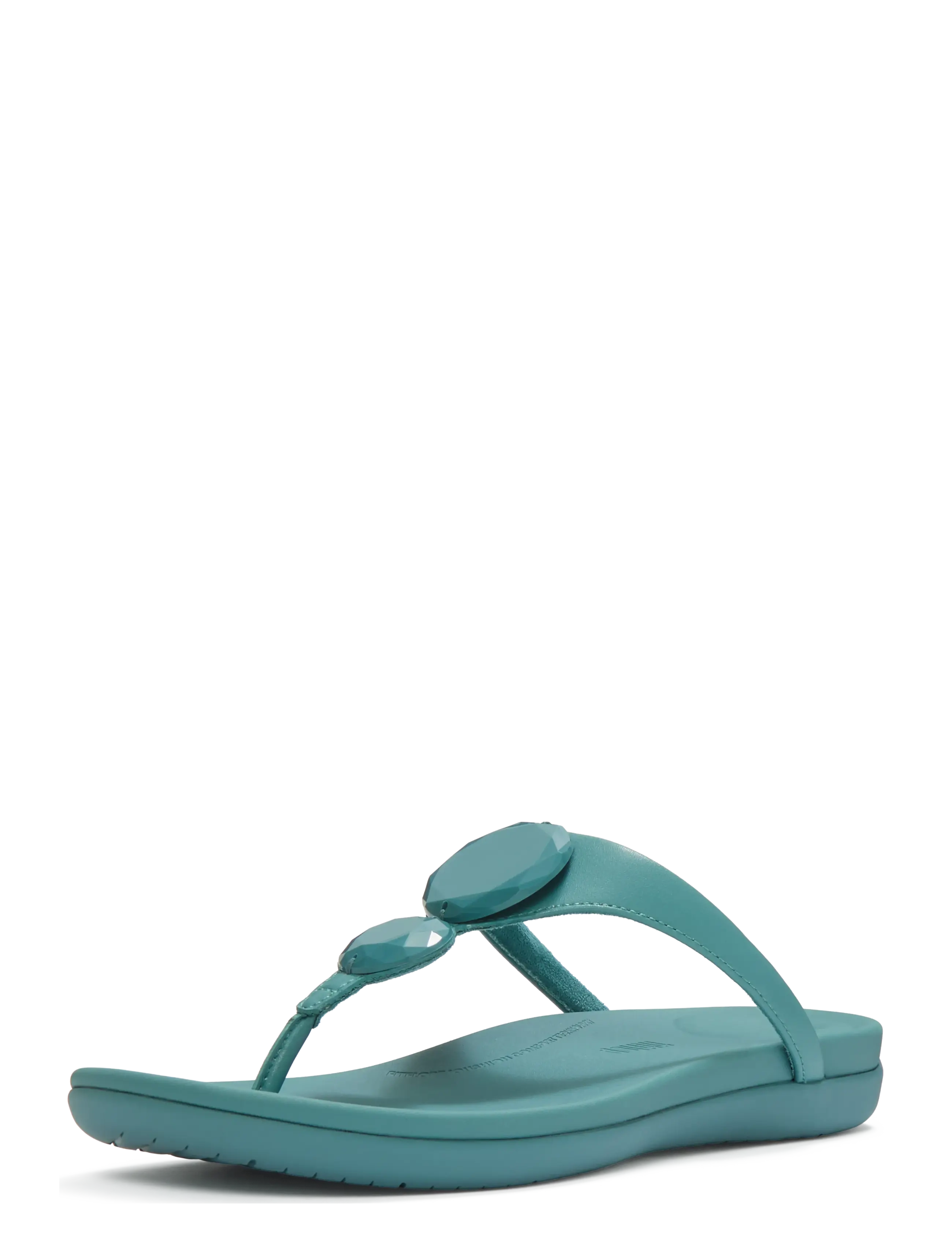FitFlop - SOLAY GLOSSY-DISC TOE-POST SANDALS - flat sandals - teal - 3
