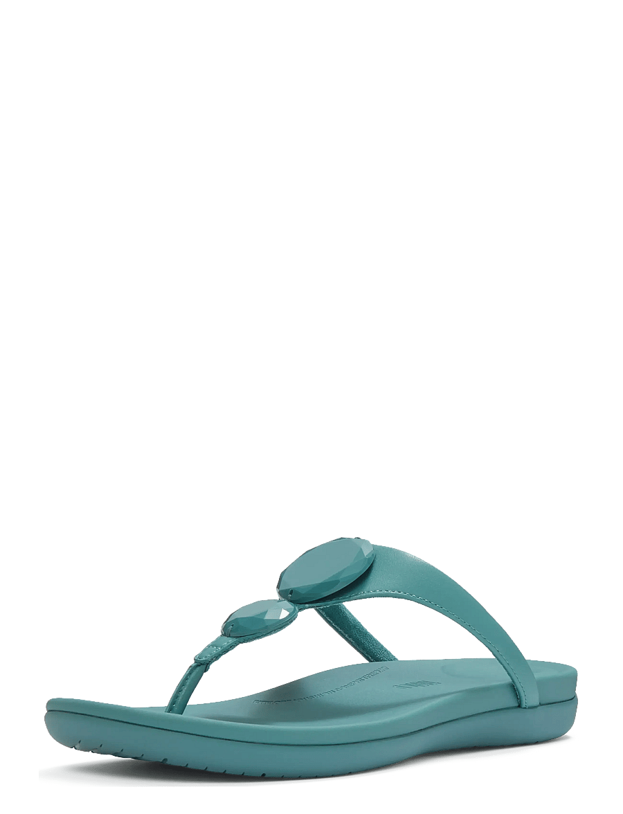 FitFlop - SOLAY GLOSSY-DISC TOE-POST SANDALS - flache sandalen - teal - 3