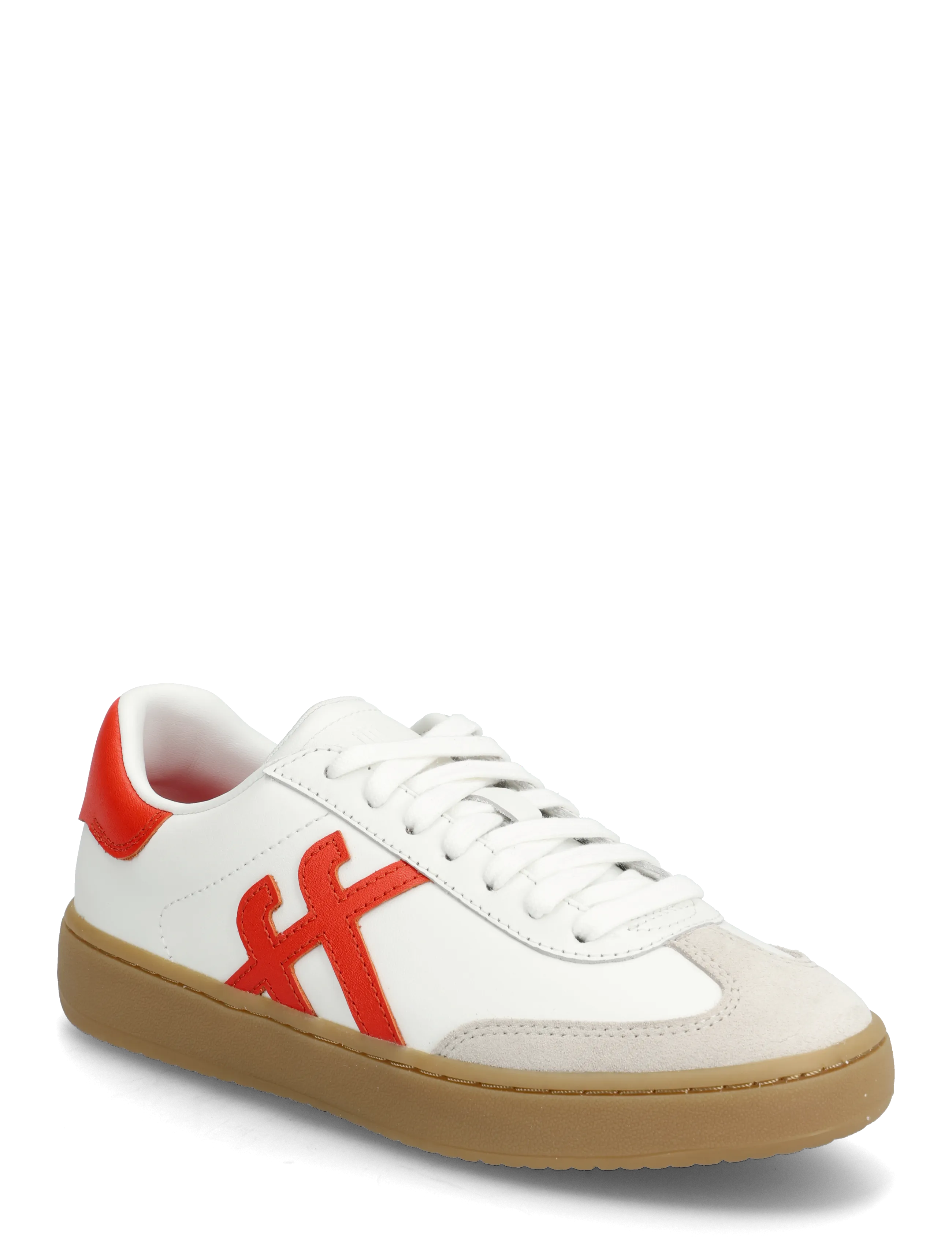 THE DASH T-TOE LEATHER SNEAKERS - URBAN WHITE/CHERRY TOMATO