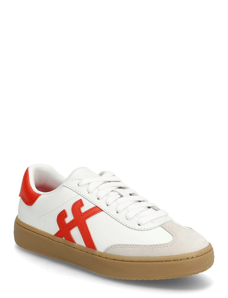 FitFlop - THE DASH T-TOE LEATHER SNEAKERS - konfirmation - urban white/cherry tomato - 1