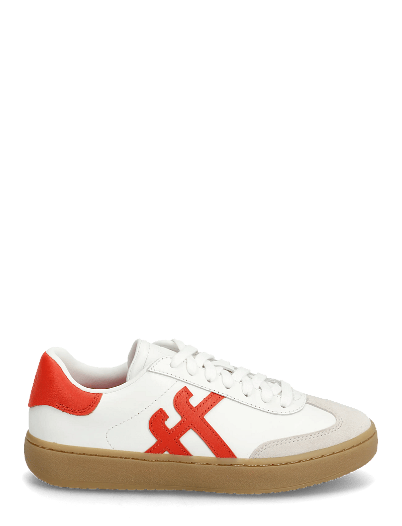 FitFlop - THE DASH T-TOE LEATHER SNEAKERS - konfirmation - urban white/cherry tomato - 2