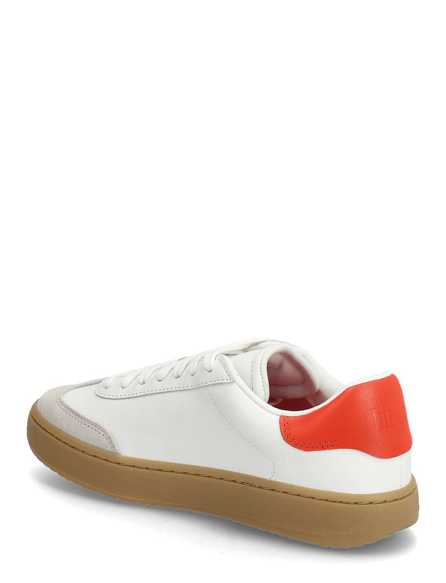 FitFlop - THE DASH T-TOE LEATHER SNEAKERS - konfirmatsioon - urban white/cherry tomato - 3